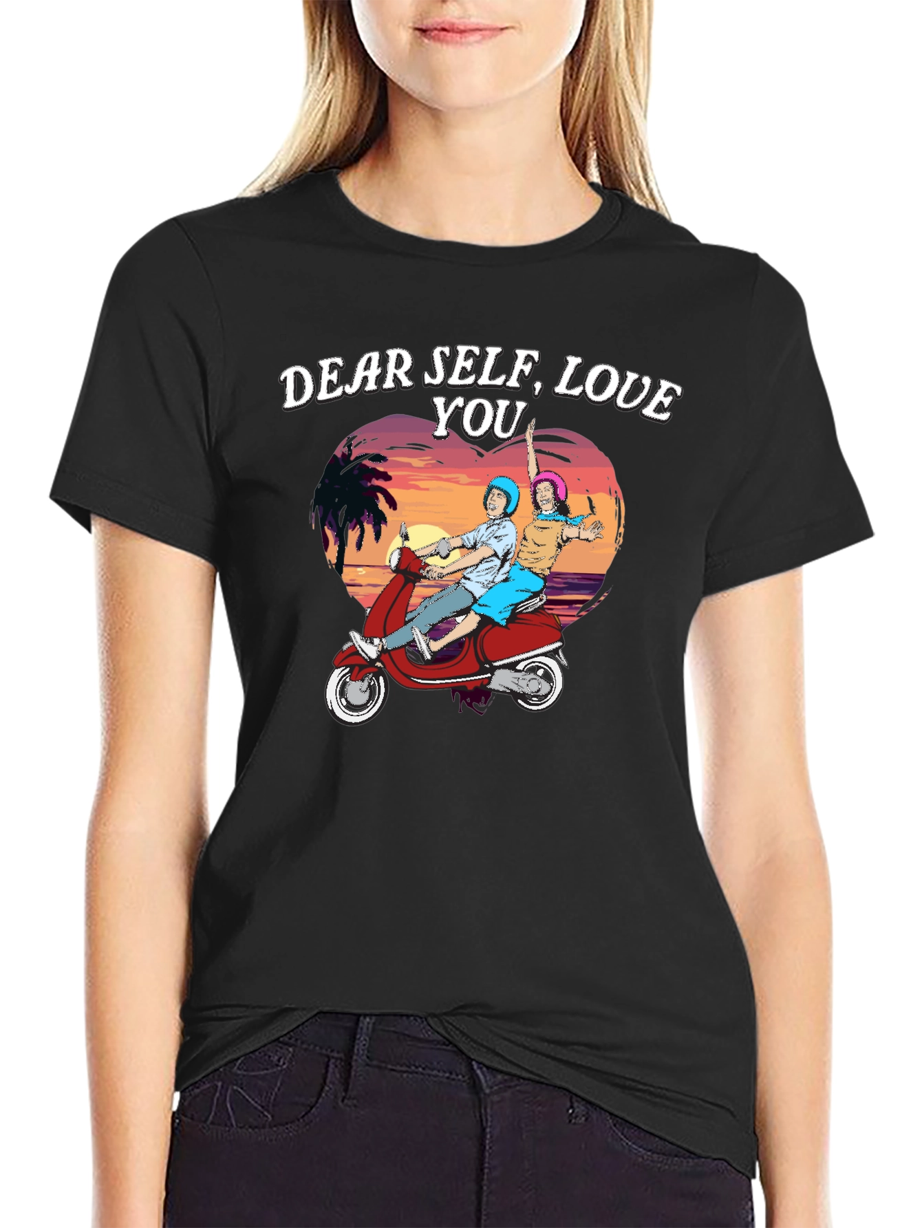 Dear Self Love You T-Shirt - Retro Scooter Design
