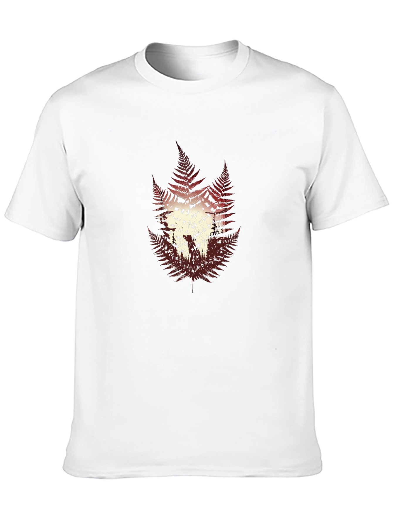 Fern Forest Graphic Print Mens Black T-Shirt