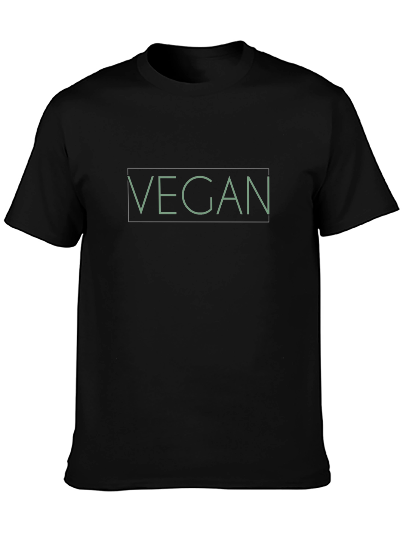 Vegan Statement T-Shirt - Black Crew Neck Tee