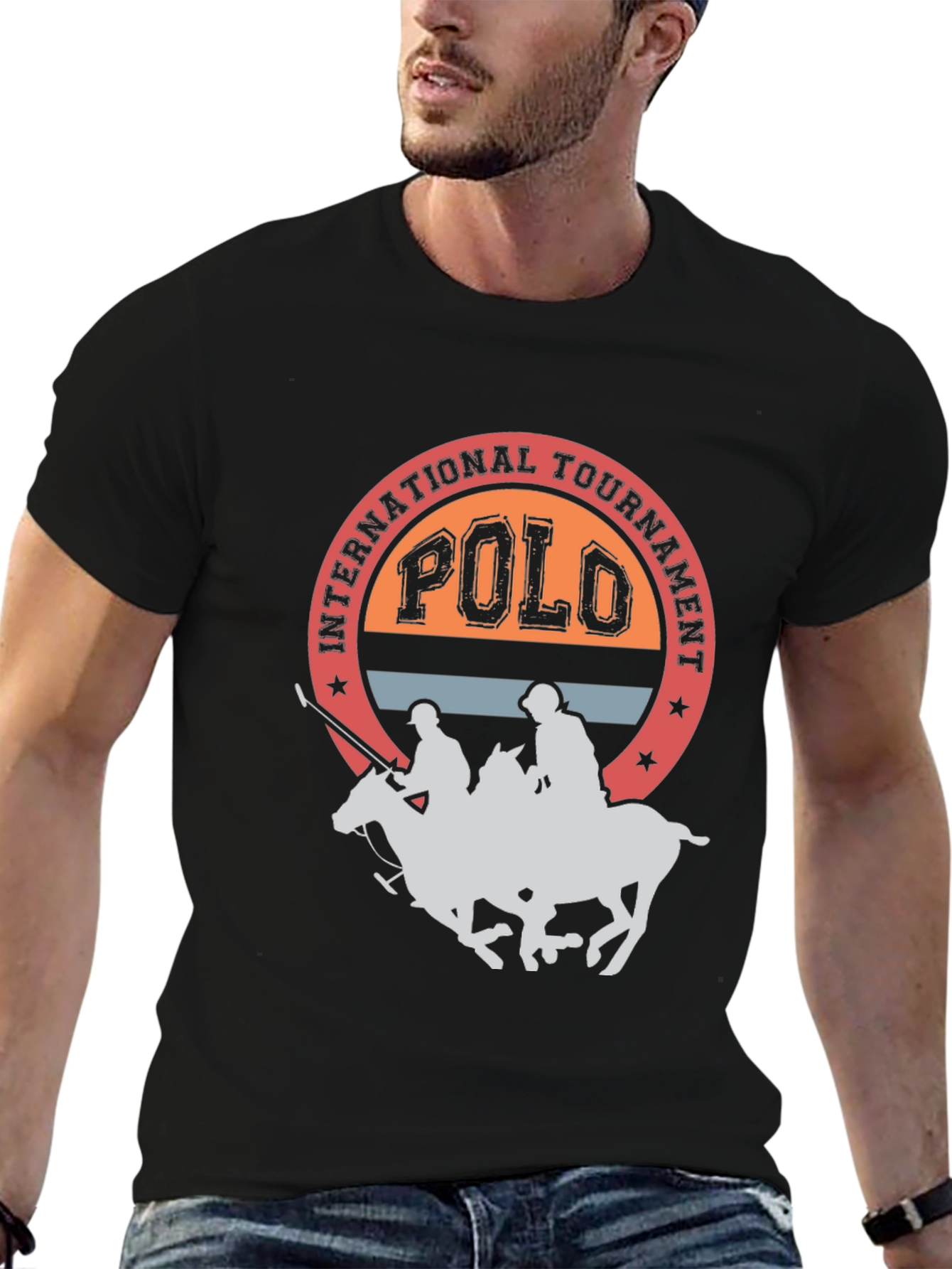 Polo Tournament Graphic Tee - Black