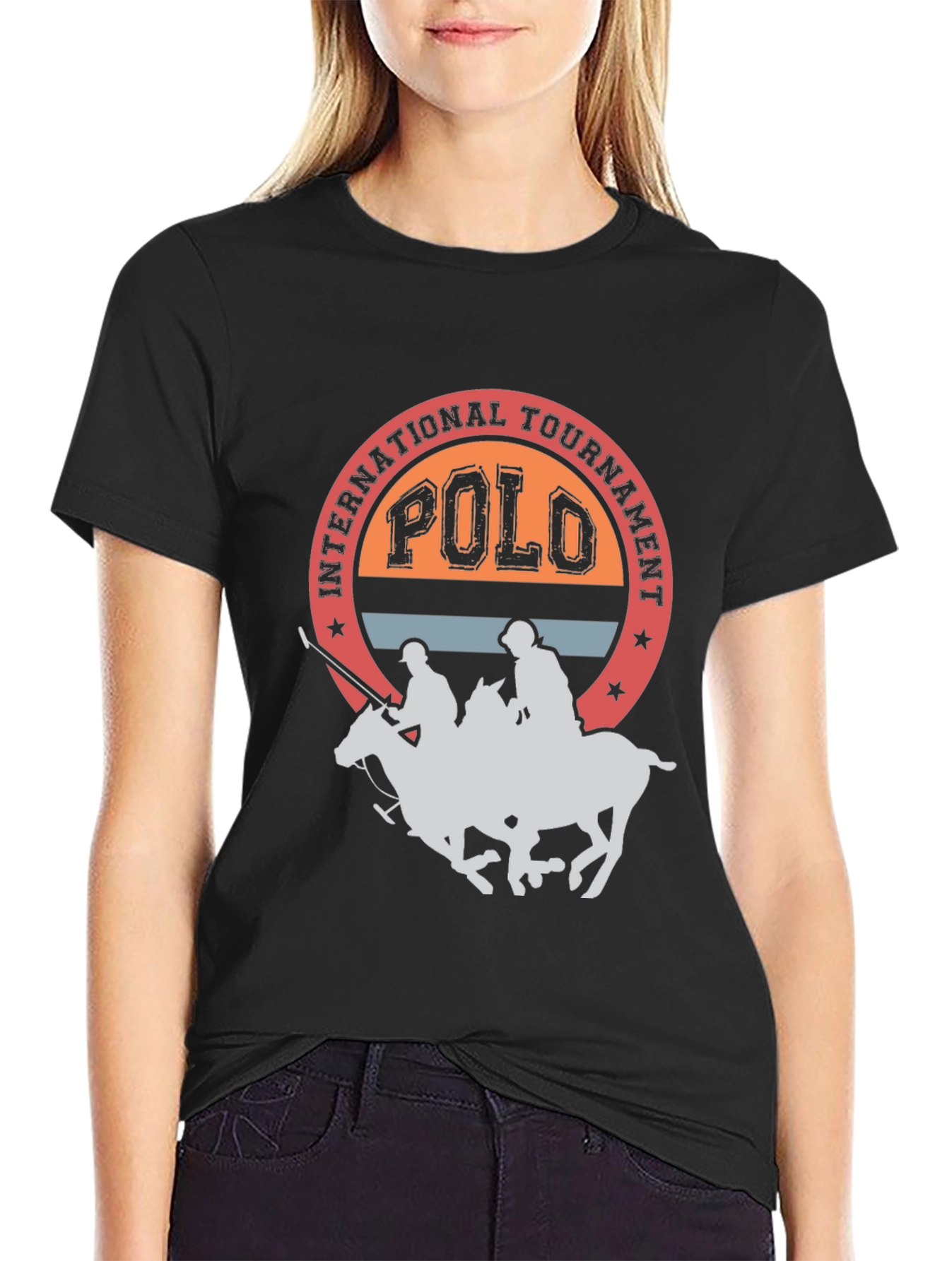 Polo Tournament Graphic Tee - Black