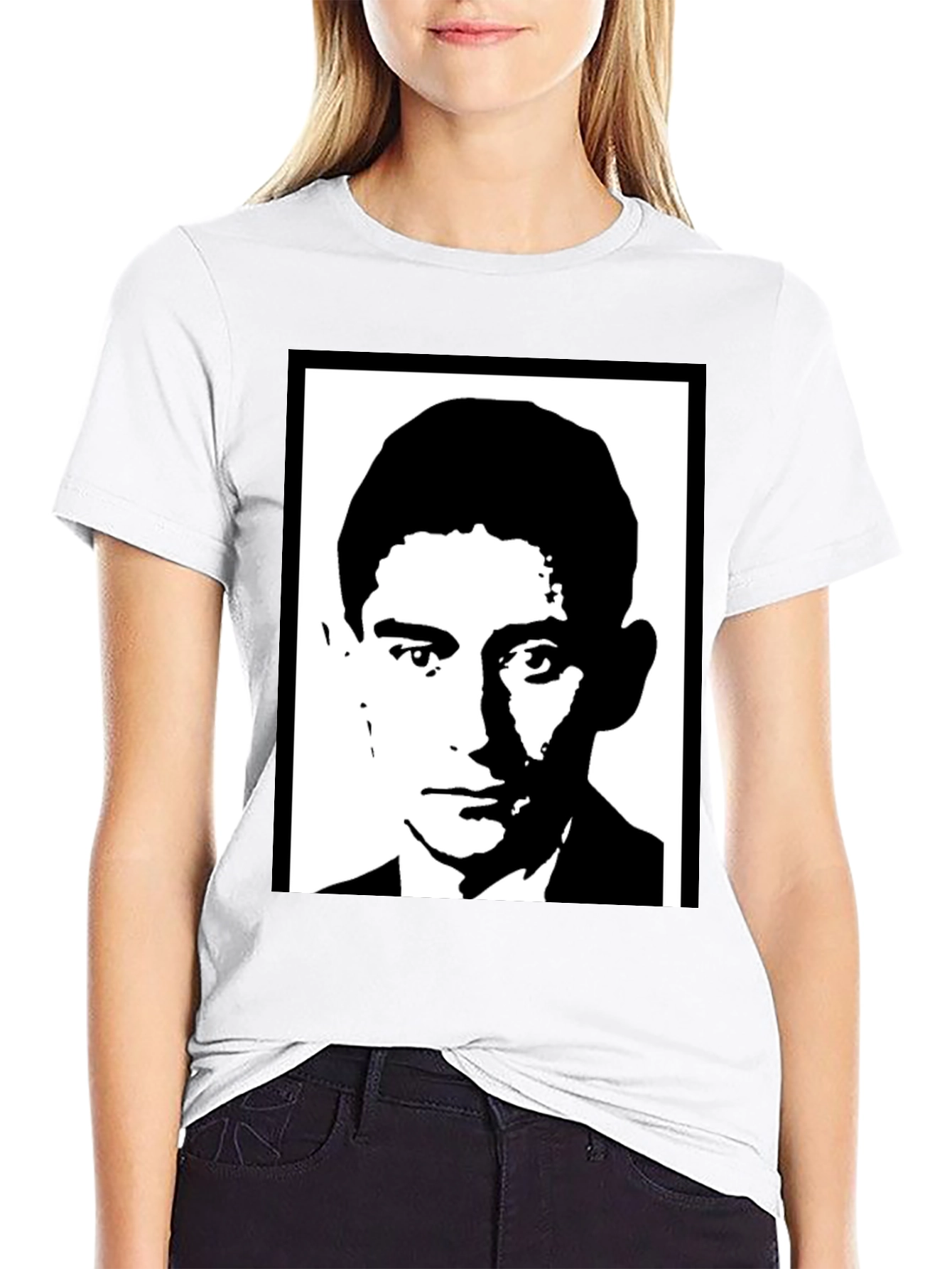 Kafka Portrait Black T-Shirt - Literary Cool