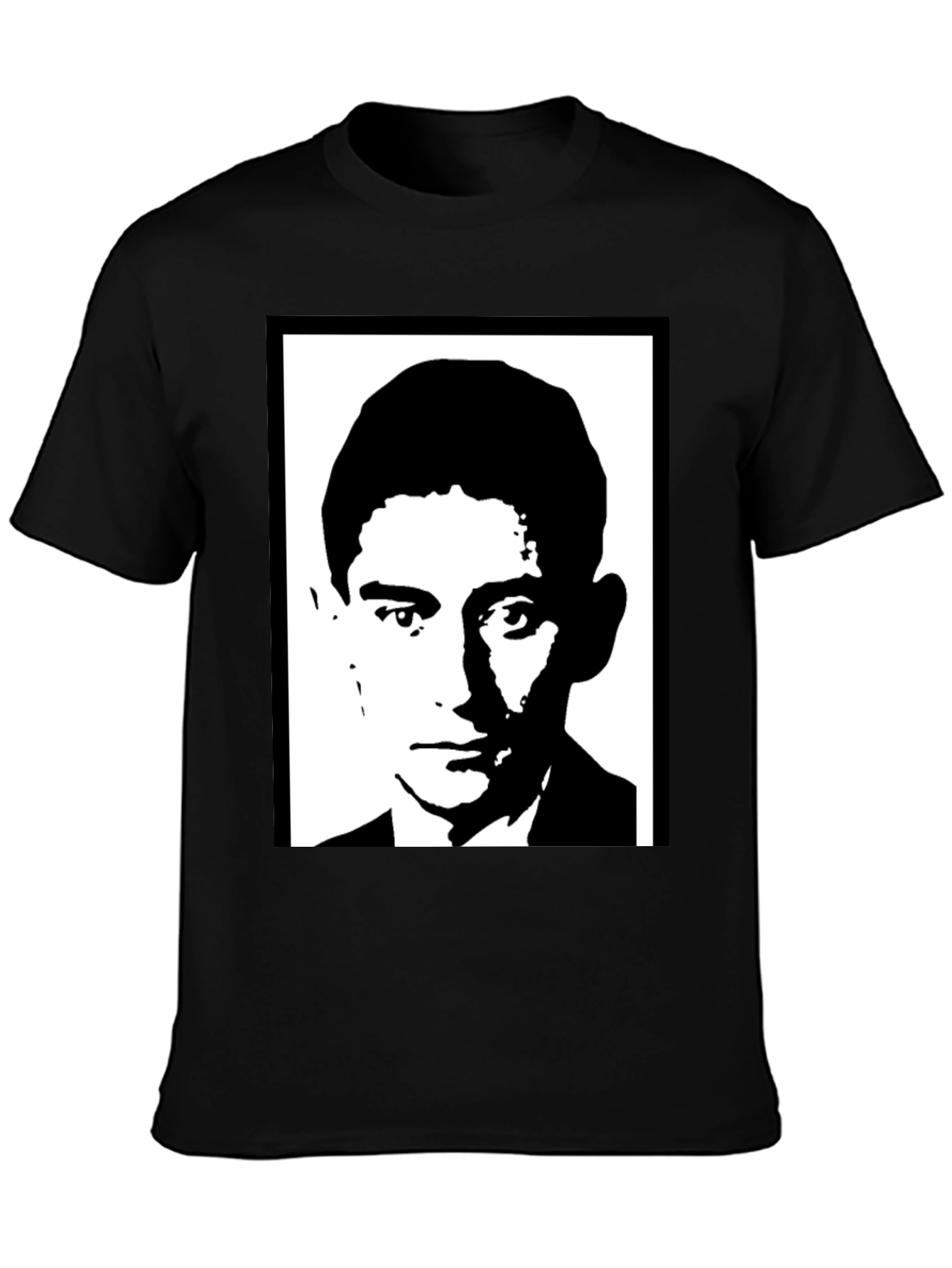 Kafka Portrait Black T-Shirt - Literary Cool
