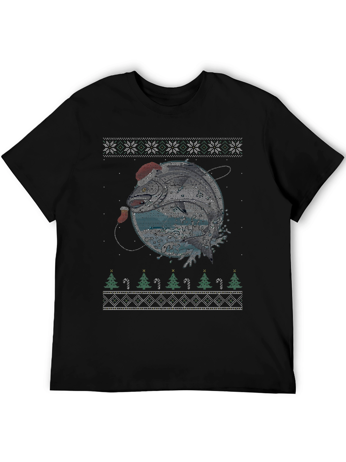 Festive Fishing Christmas Sweater T-Shirt
