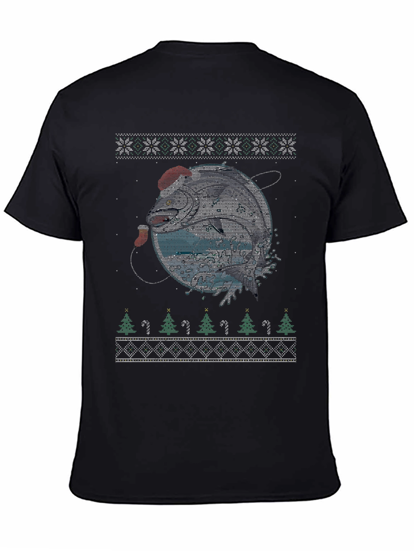 Festive Fishing Christmas Sweater T-Shirt