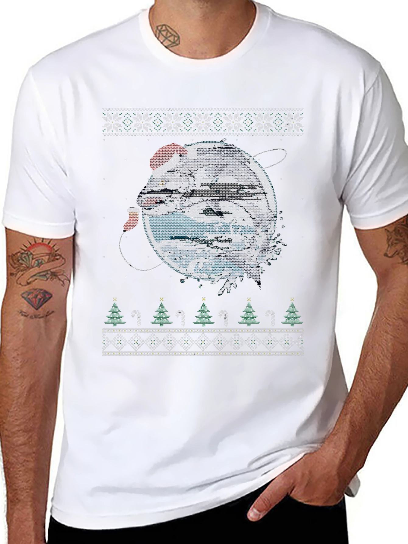Festive Fishing Christmas Sweater T-Shirt