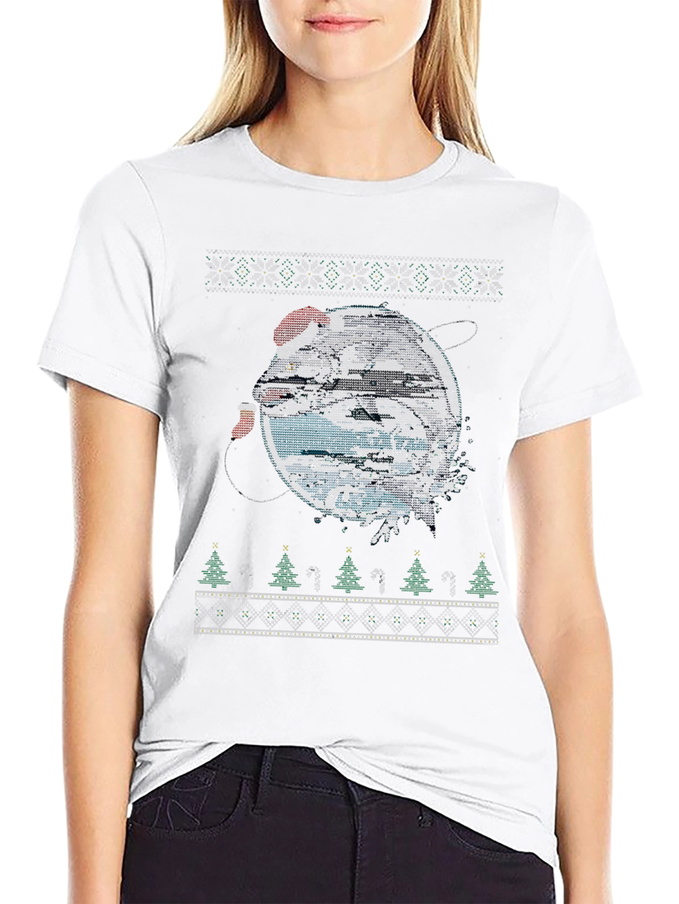 Festive Fishing Christmas Sweater T-Shirt