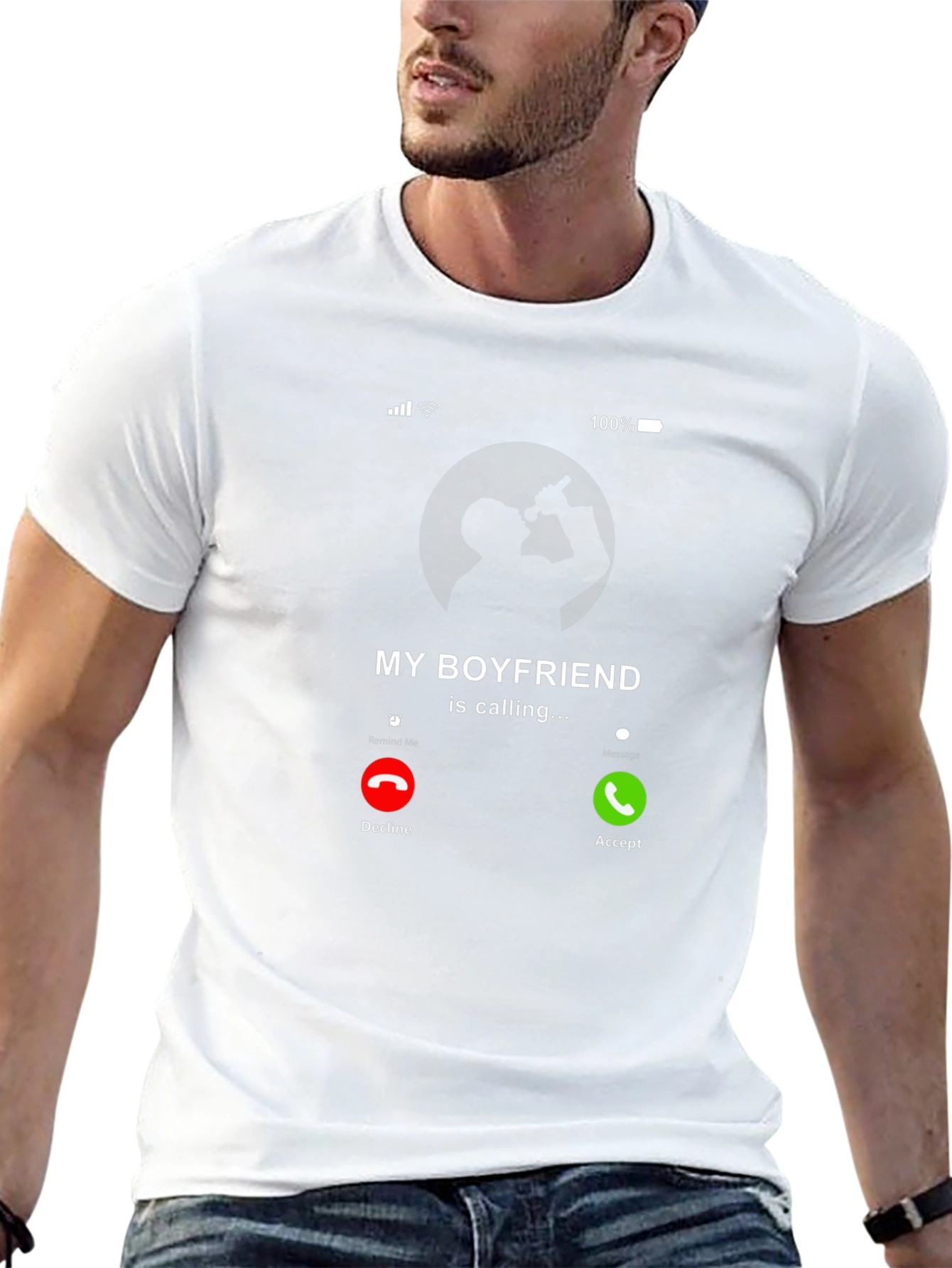 My Boyfriend is Calling T-Shirt - Novelty Graphic Tee