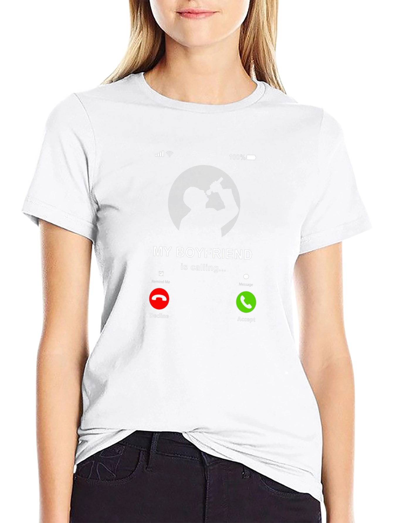 My Boyfriend is Calling T-Shirt - Novelty Graphic Tee