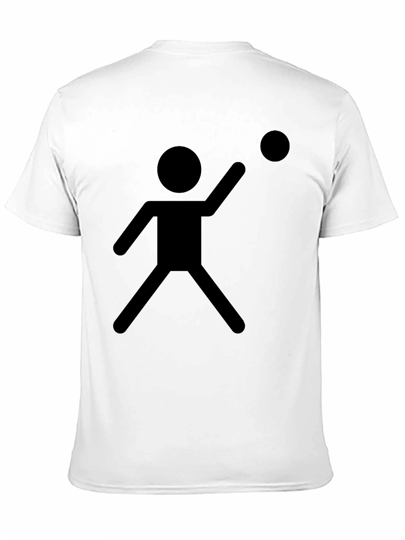 Stick Figure Throwing Ball Black T-Shirt