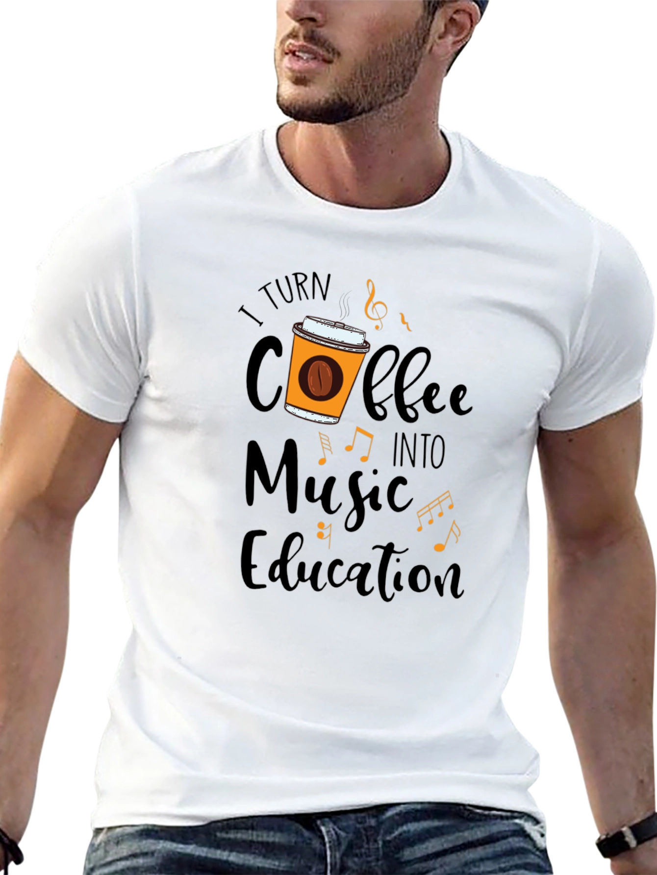 Coffee Music Education Black T-Shirt