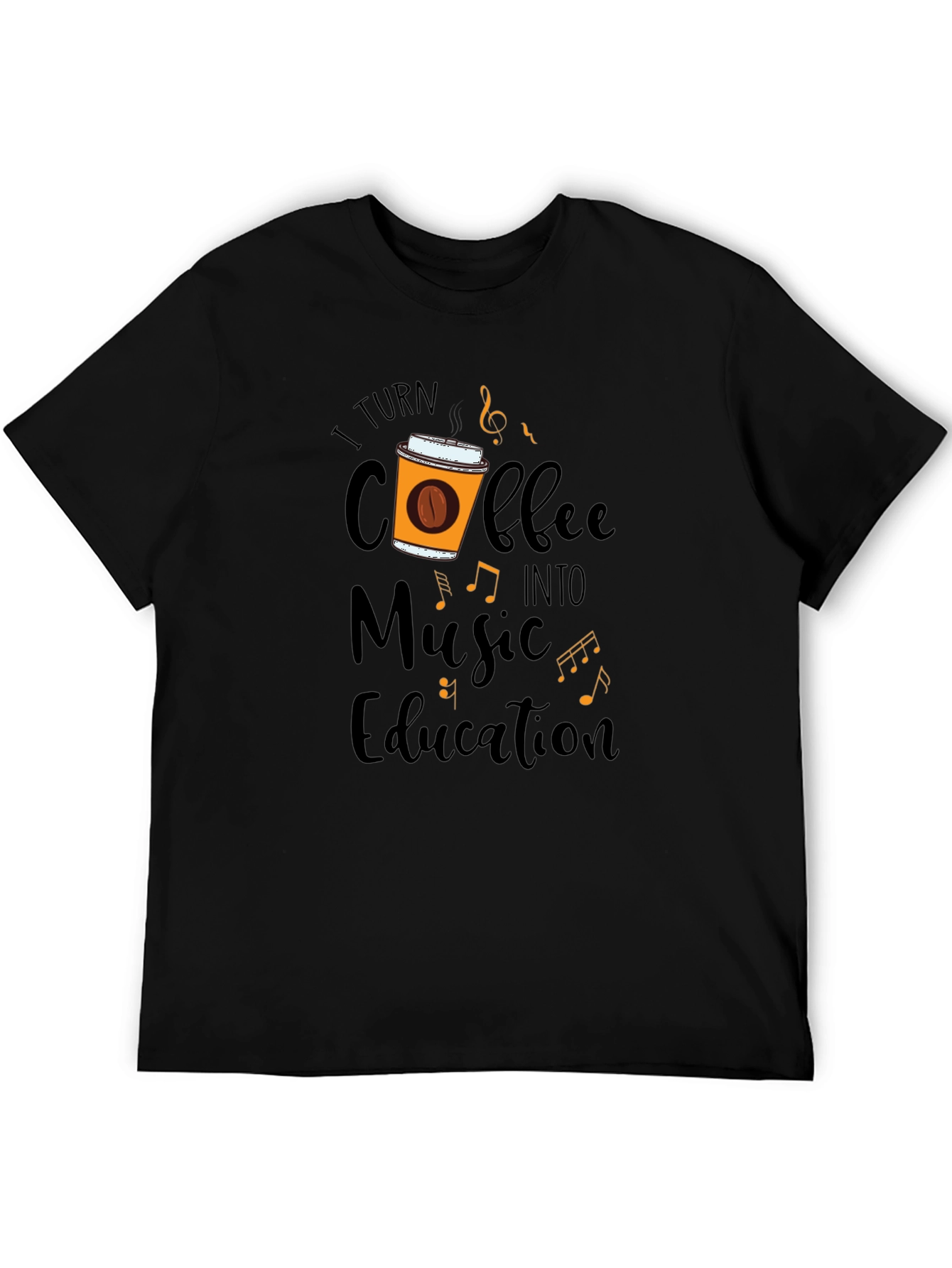 Coffee Music Education Black T-Shirt