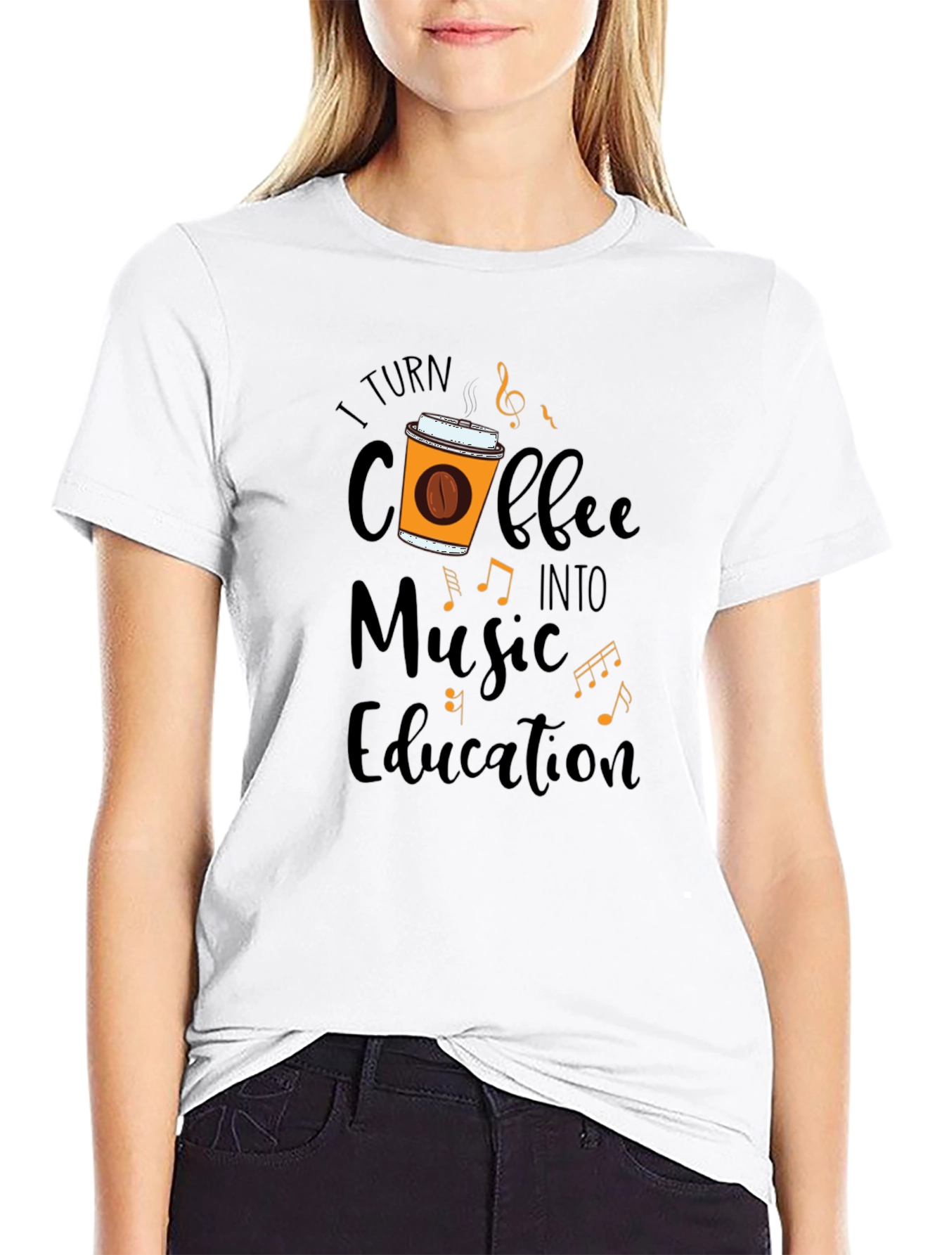 Coffee Music Education Black T-Shirt