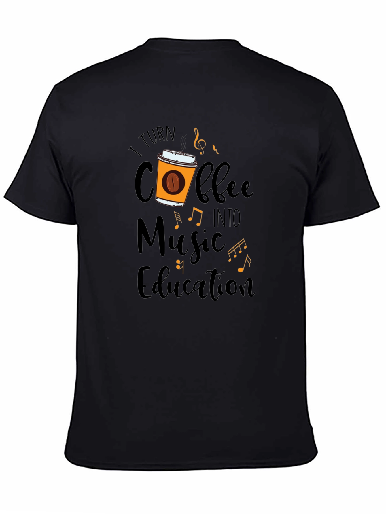 Coffee Music Education Black T-Shirt