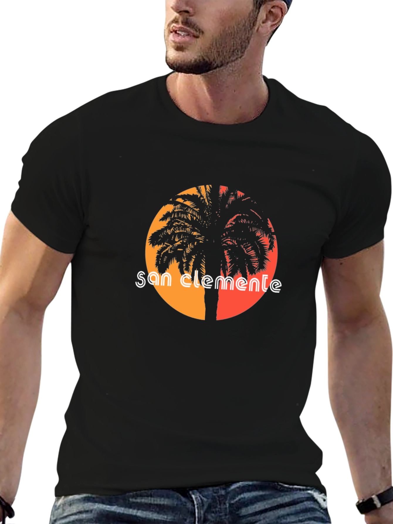 San Clemente Palm Tree Graphic Tee - Black