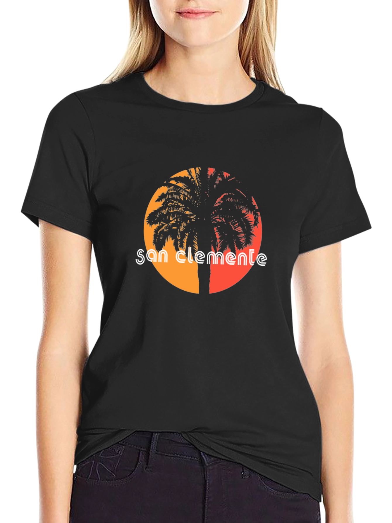 San Clemente Palm Tree Graphic Tee - Black