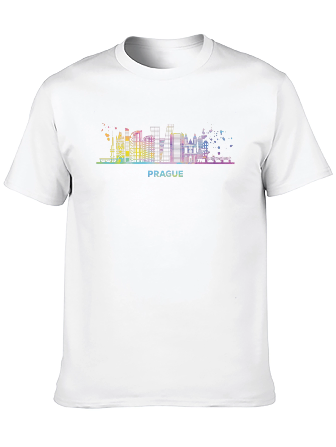 Prague Skyline Graphic Tee - Mens Black T-Shirt