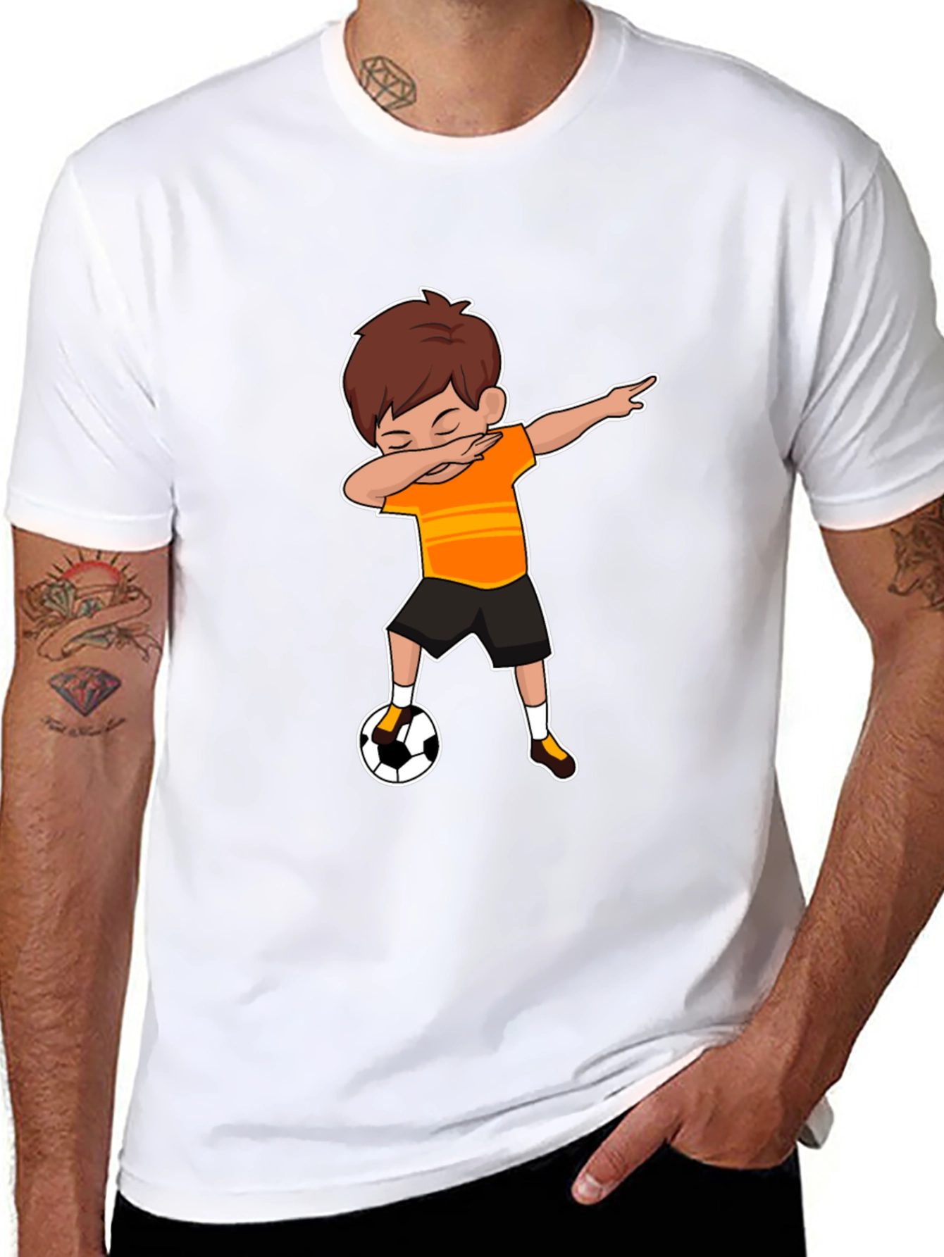 Dabbing Soccer Kid Graphic Tee