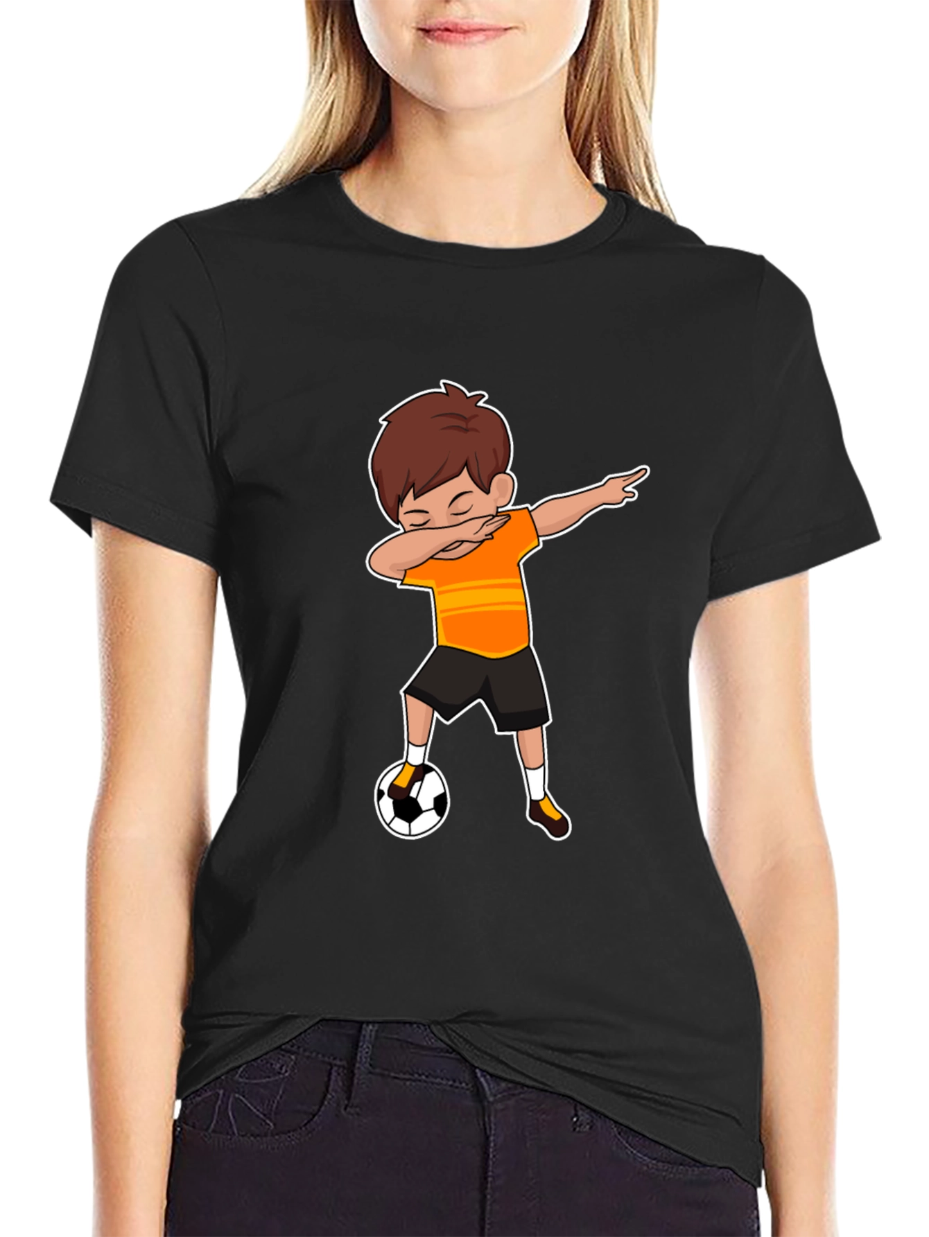 Dabbing Soccer Kid Graphic Tee