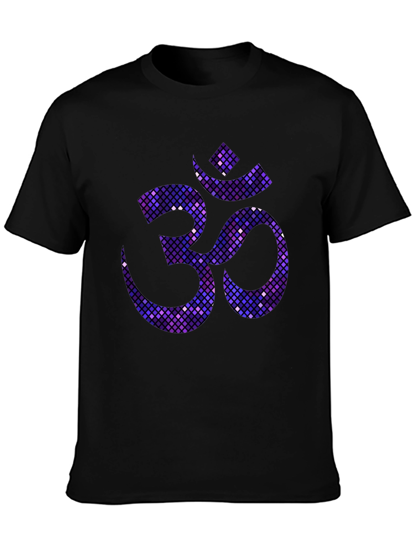 Om Symbol Mosaic Tee - Spiritual Black T-Shirt