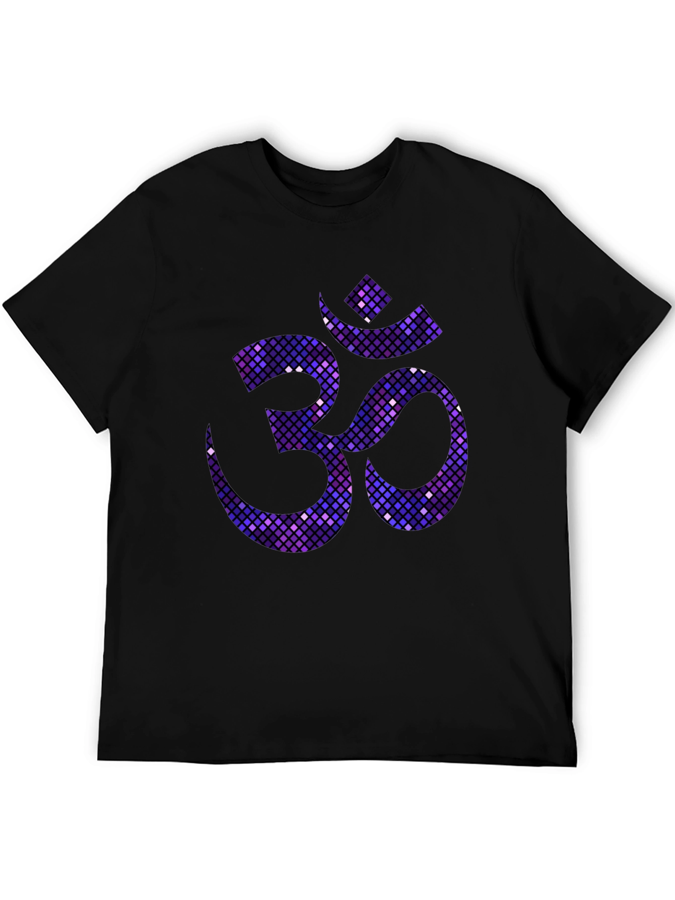 Om Symbol Mosaic Tee - Spiritual Black T-Shirt