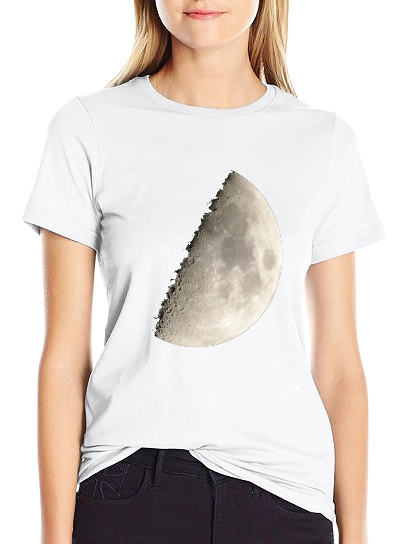 Lunar Phase Graphic Tee - Mens Black Cotton T-Shirt