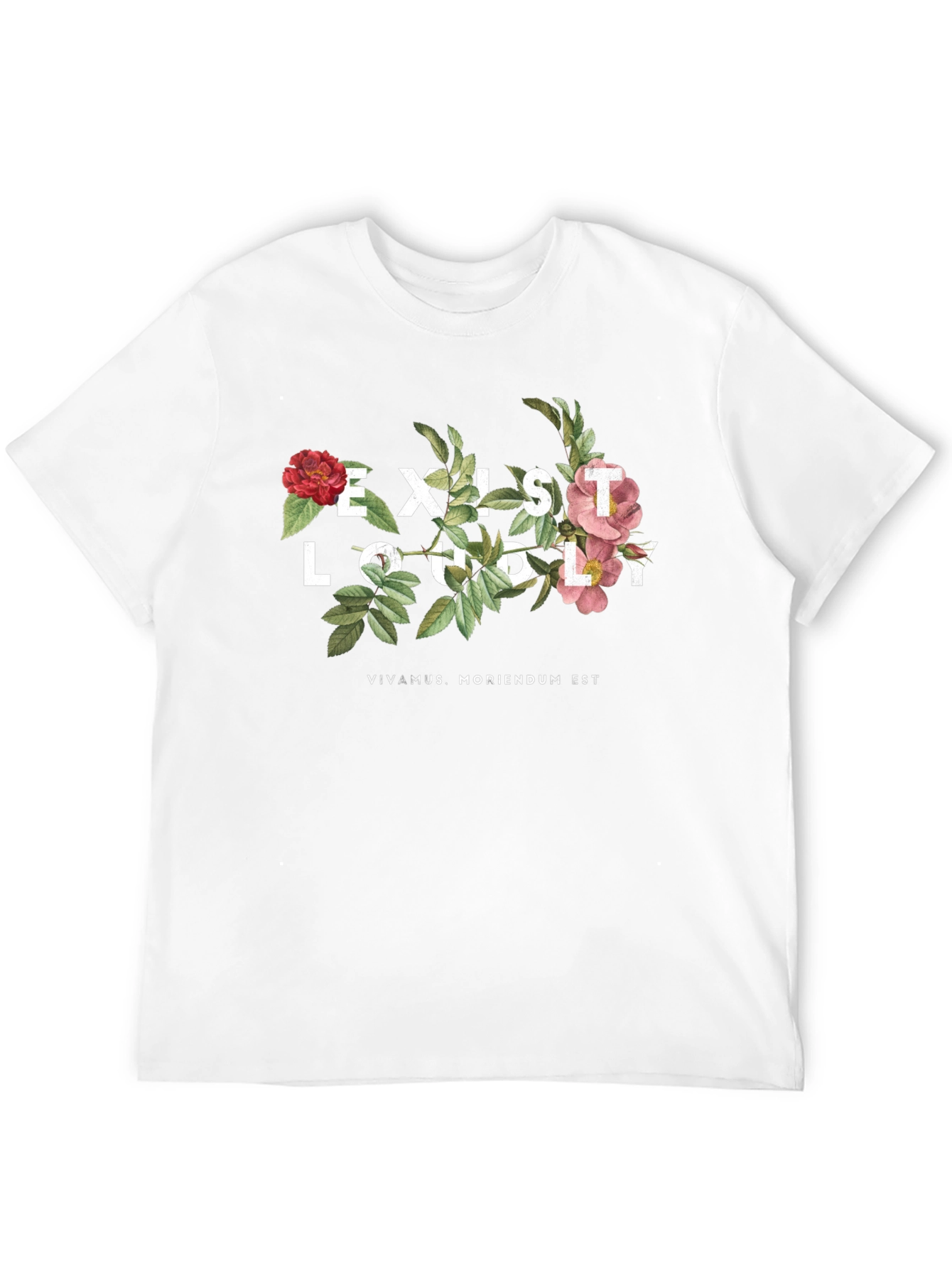 Exist Loudly Floral Print Black T-Shirt