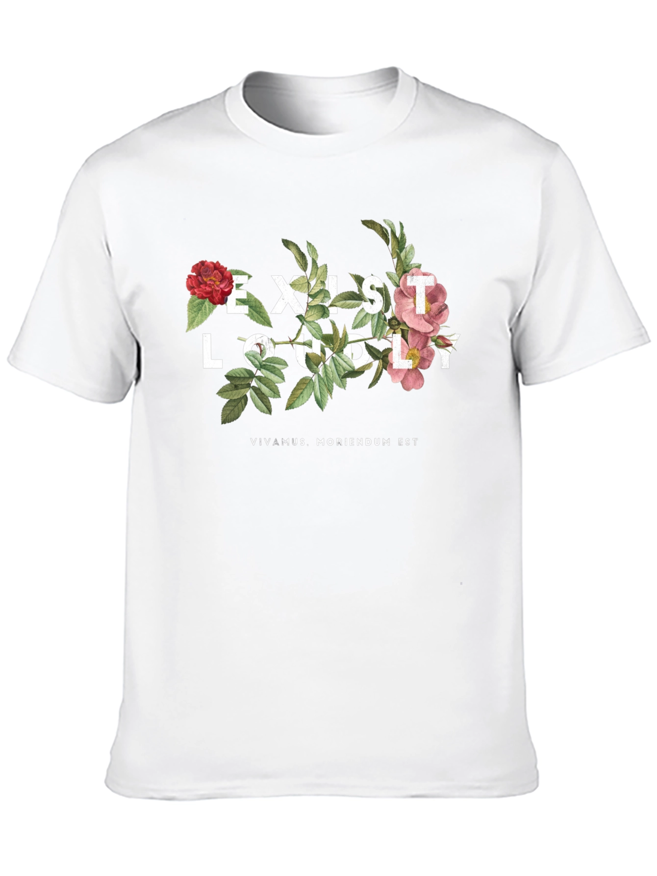 Exist Loudly Floral Print Black T-Shirt
