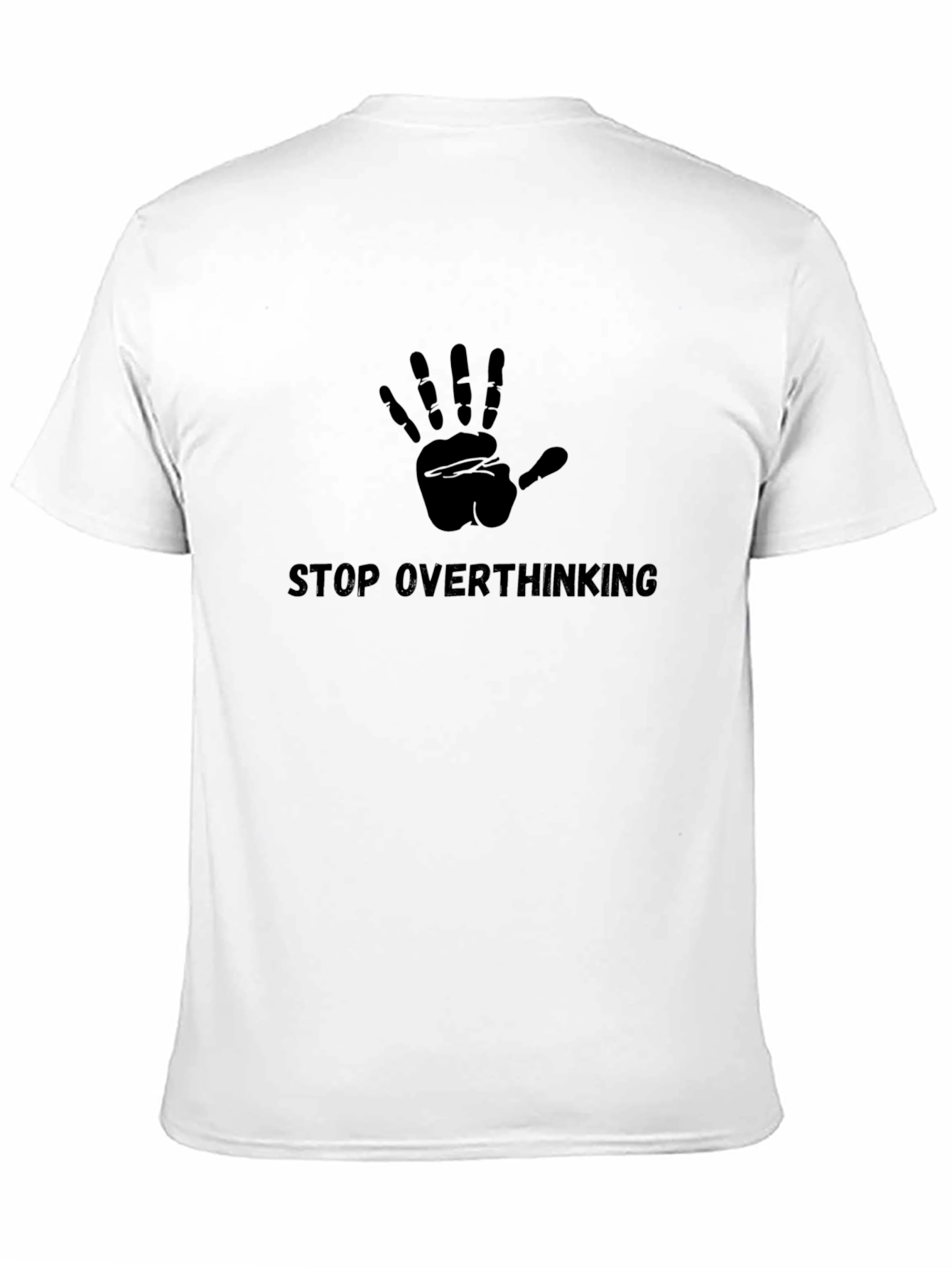 Stop Overthinking Black Graphic T-Shirt
