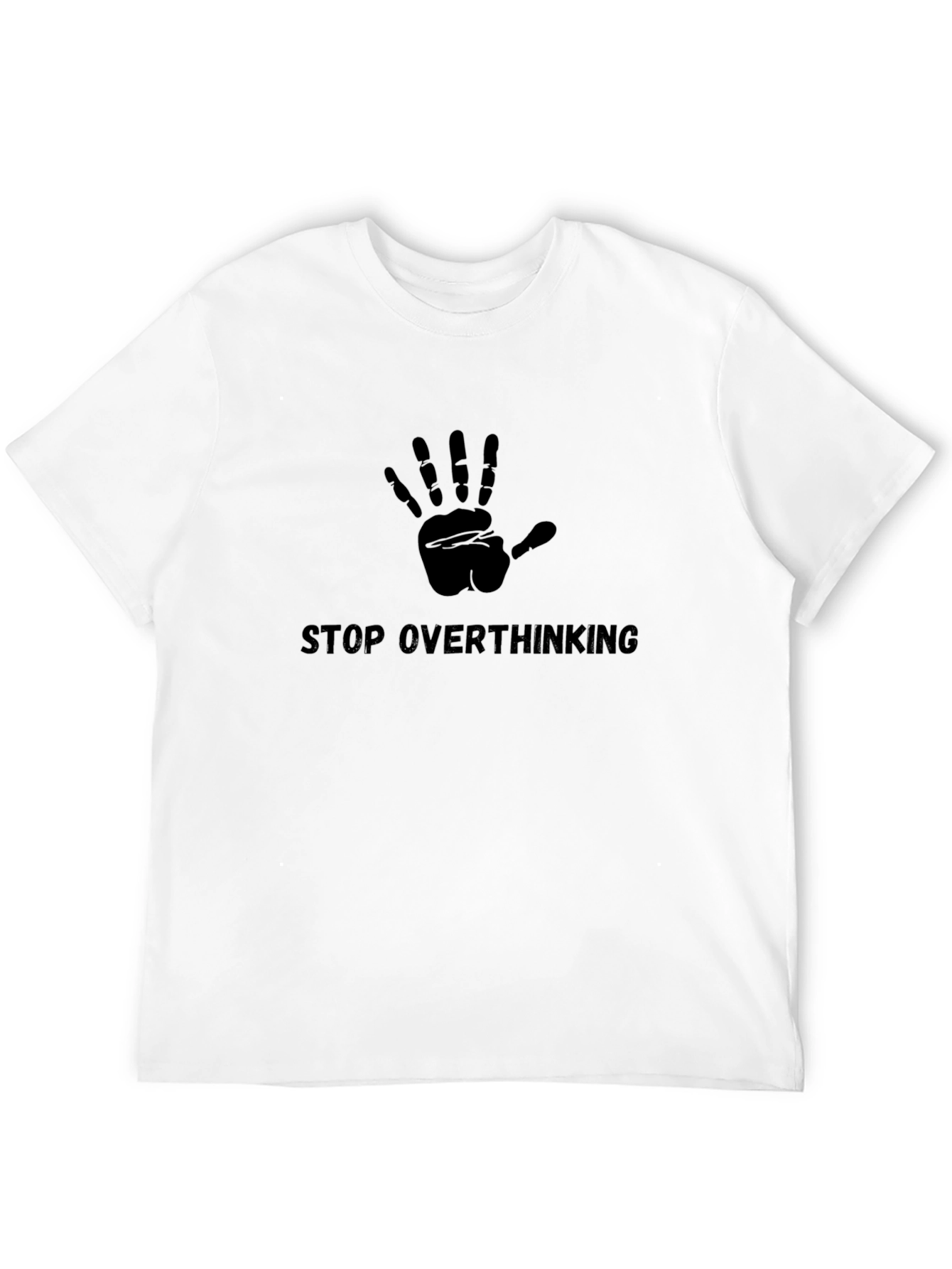 Stop Overthinking Black Graphic T-Shirt