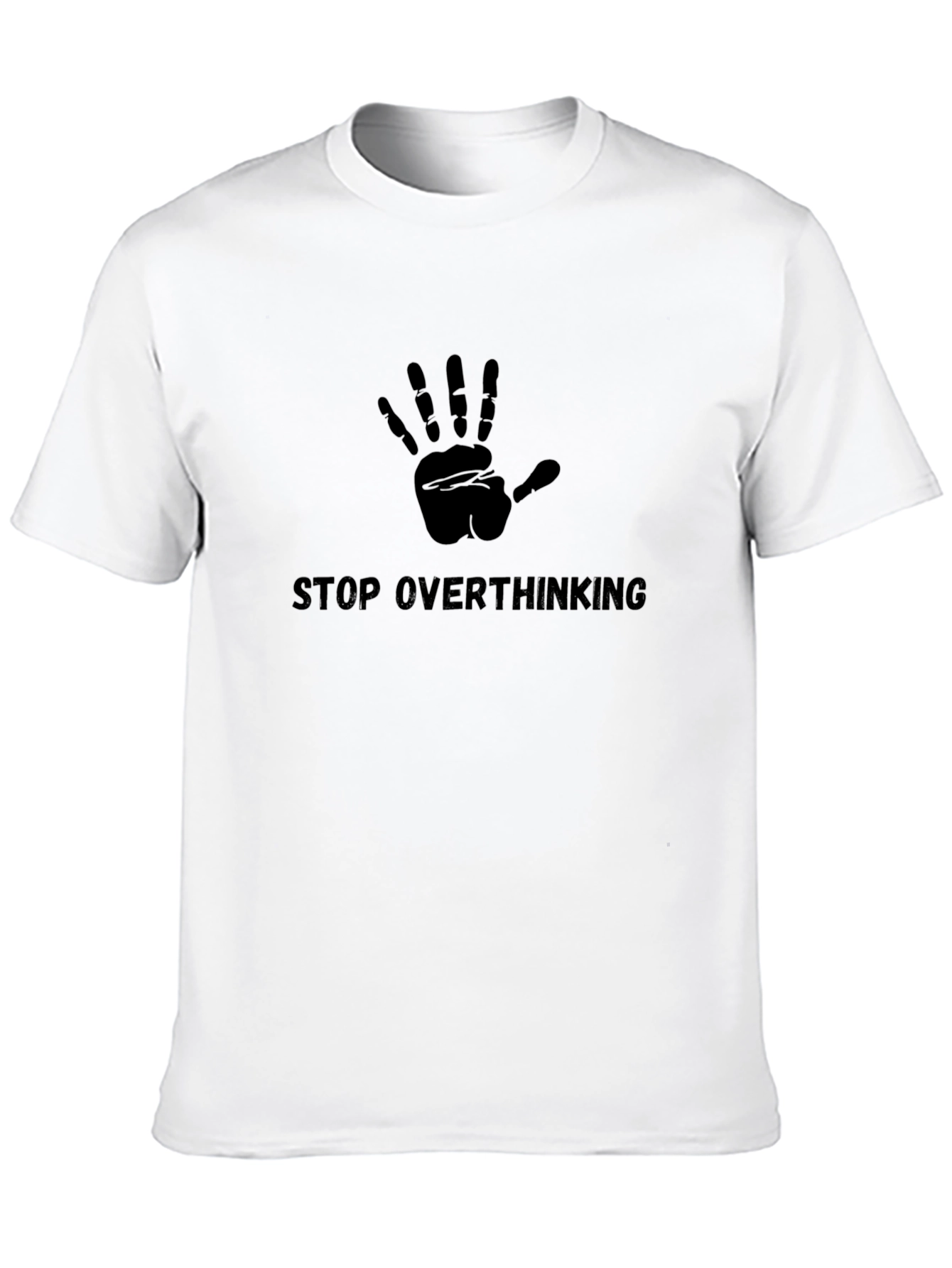Stop Overthinking Black Graphic T-Shirt