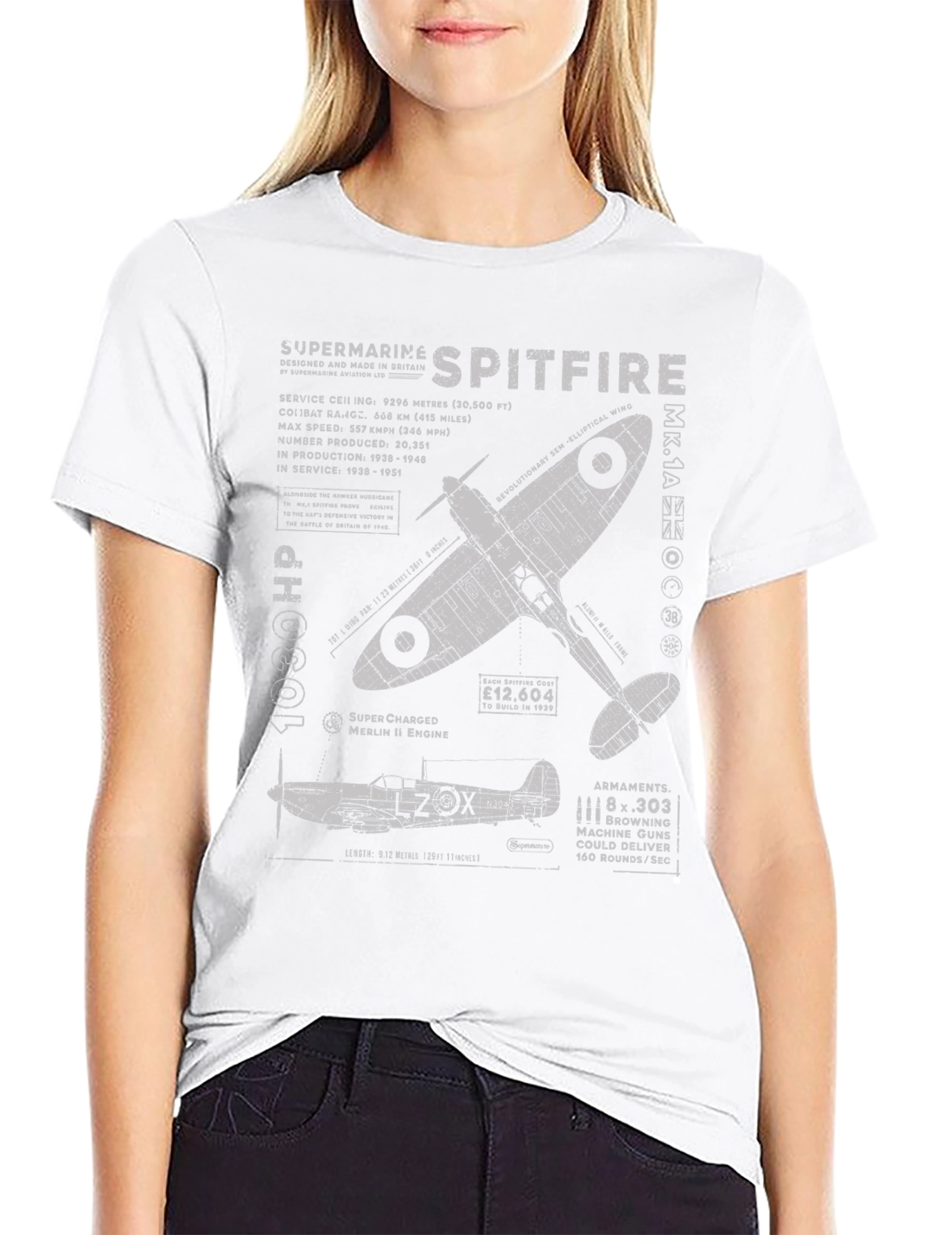Supermarine Spitfire Blueprint T-Shirt