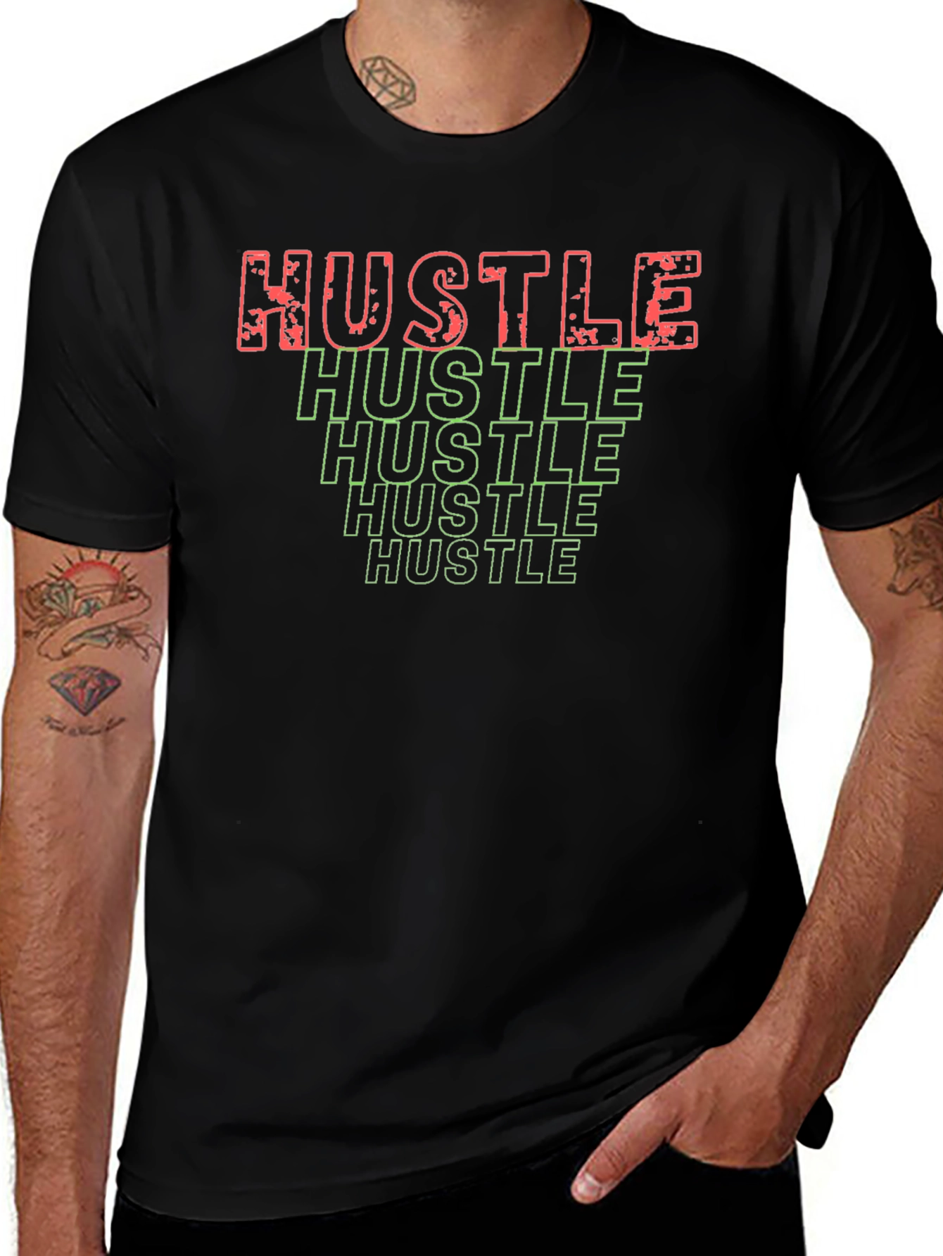 Hustle Graphic T-Shirt - Black