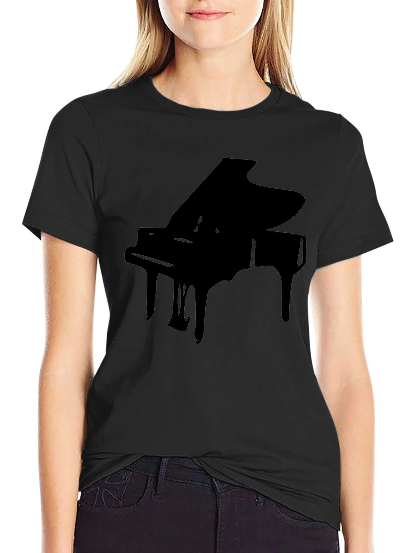 Piano Graphic Black T-Shirt - Musicians Style