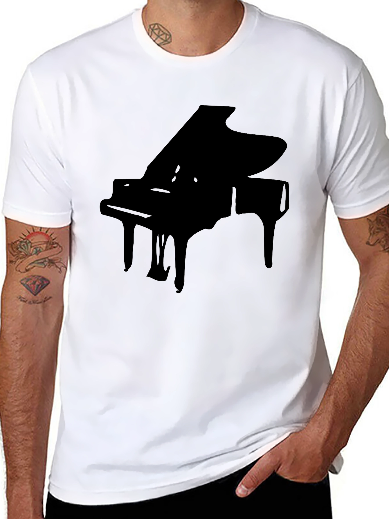 Piano Graphic Black T-Shirt - Musicians Style