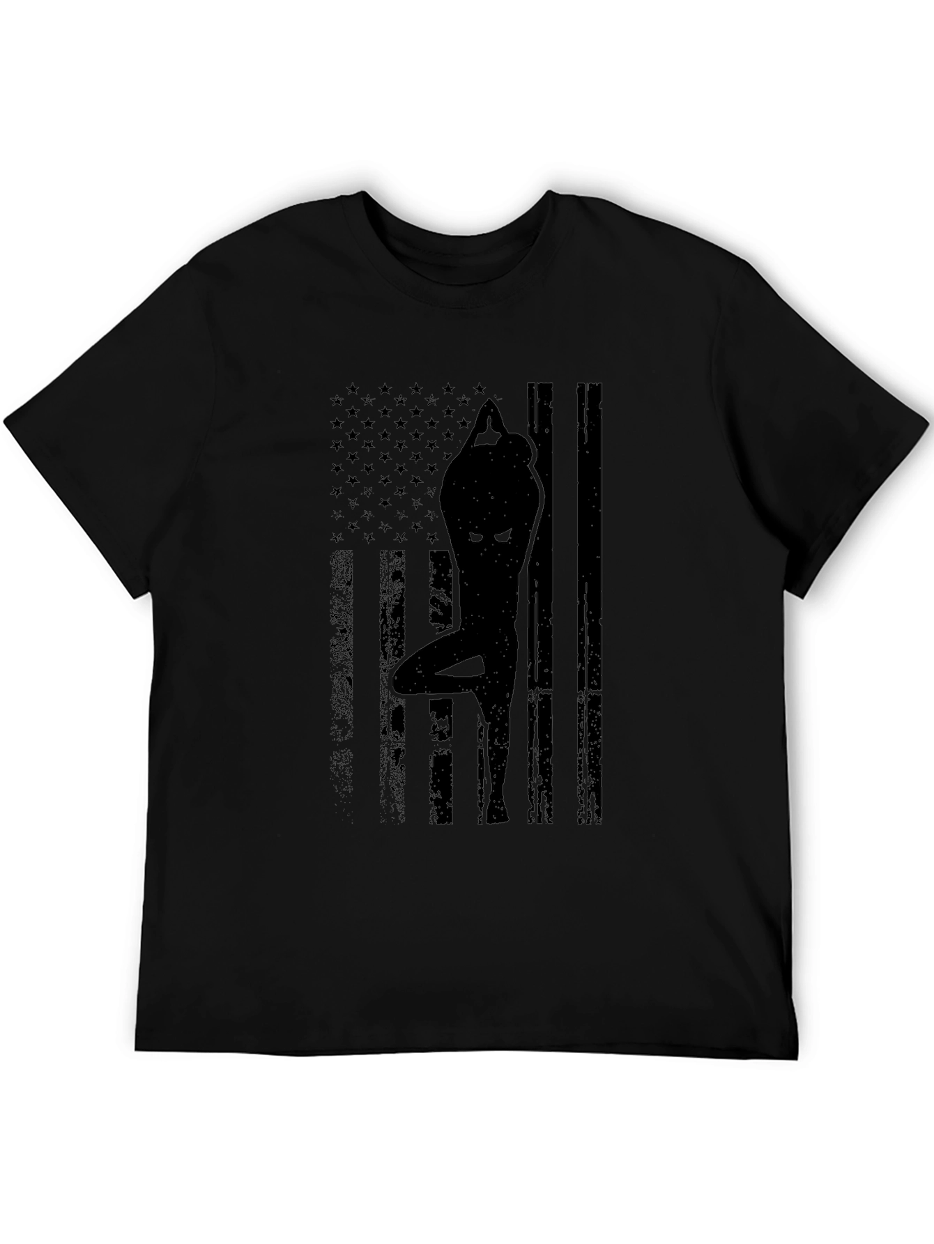 Yoga USA Flag Graphic Tee - Black