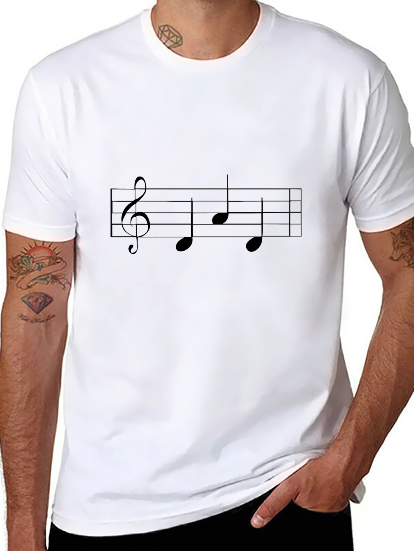 Musical Note T-Shirt - Black Cotton Tee