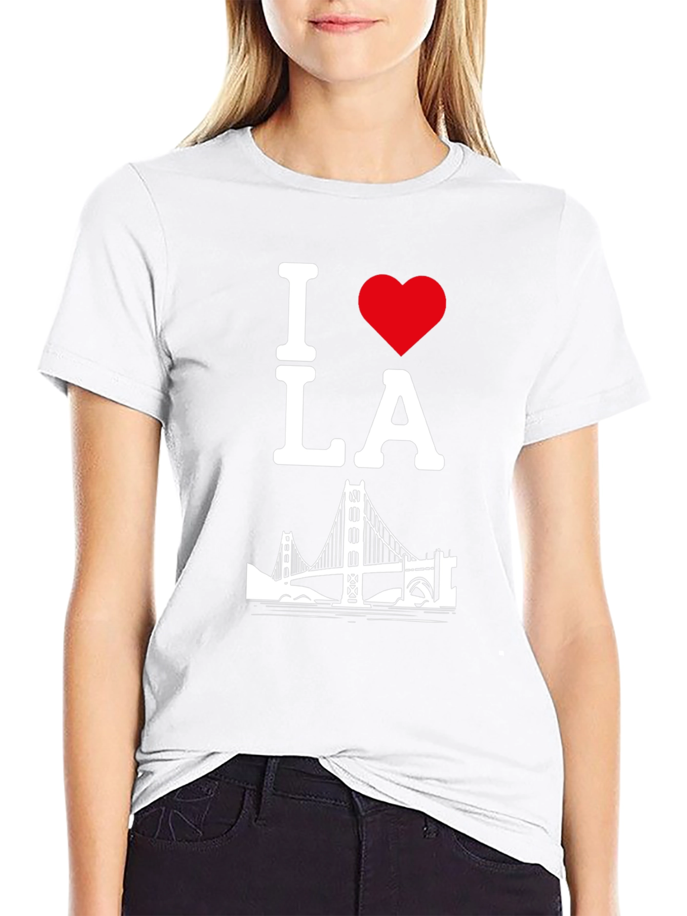 I Love LA T-Shirt - Black Cotton Blend