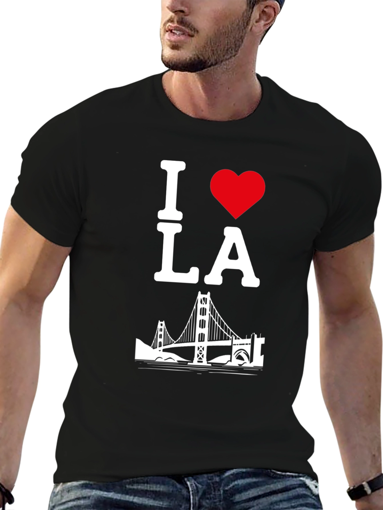 I Love LA T-Shirt - Black Cotton Blend