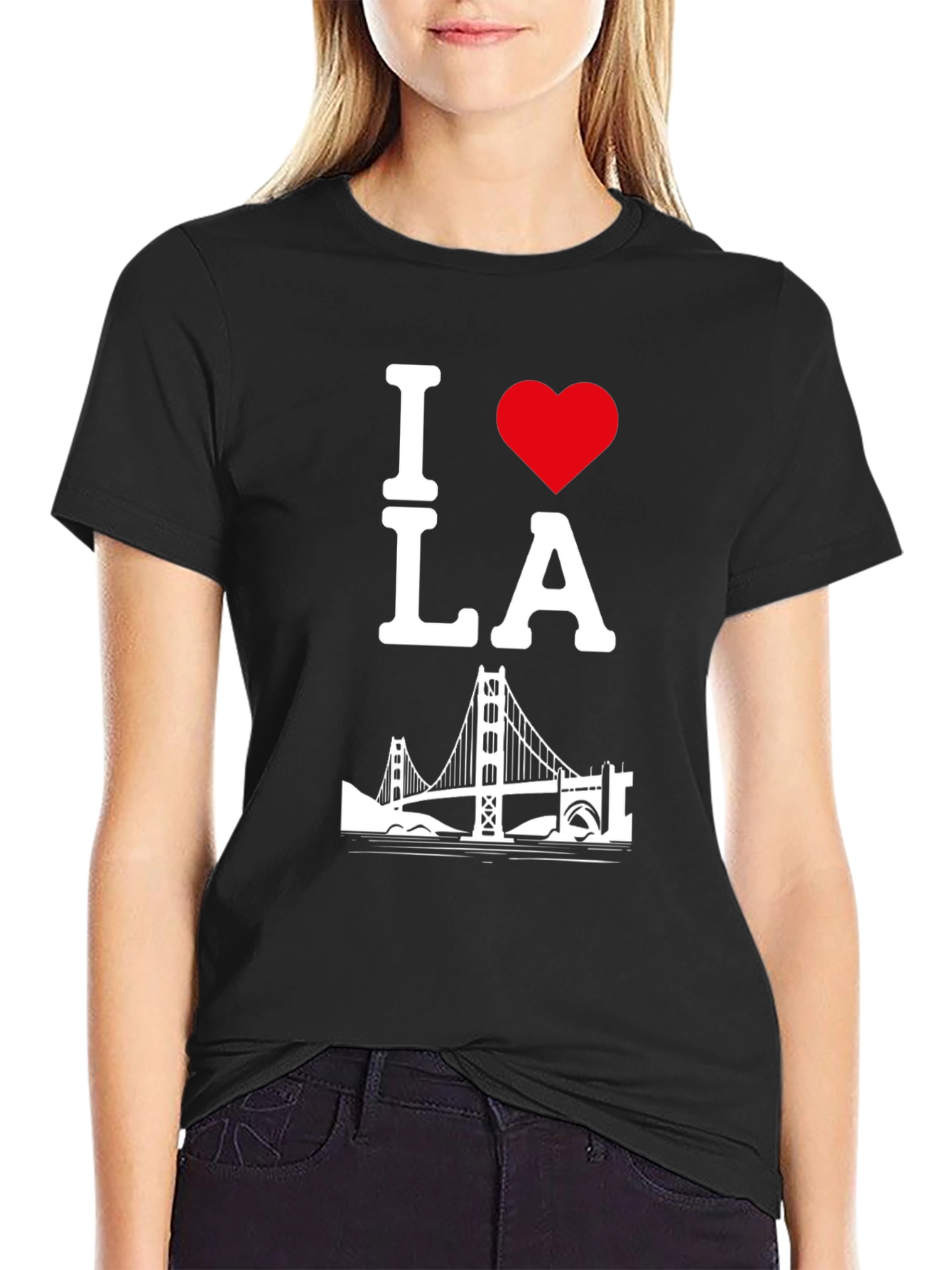 I Love LA T-Shirt - Black Cotton Blend