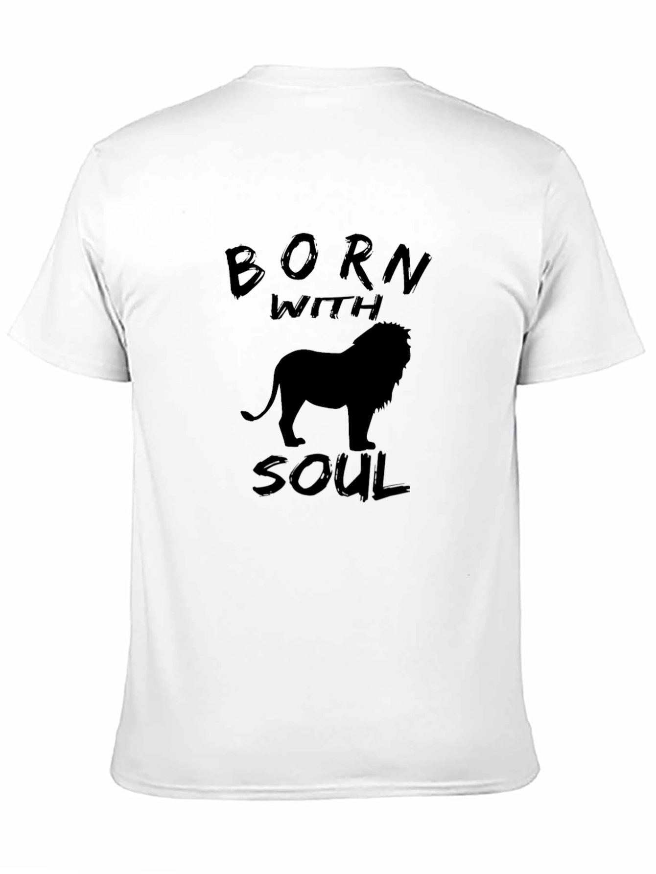Born With Soul Lion Graphic Tee - Black