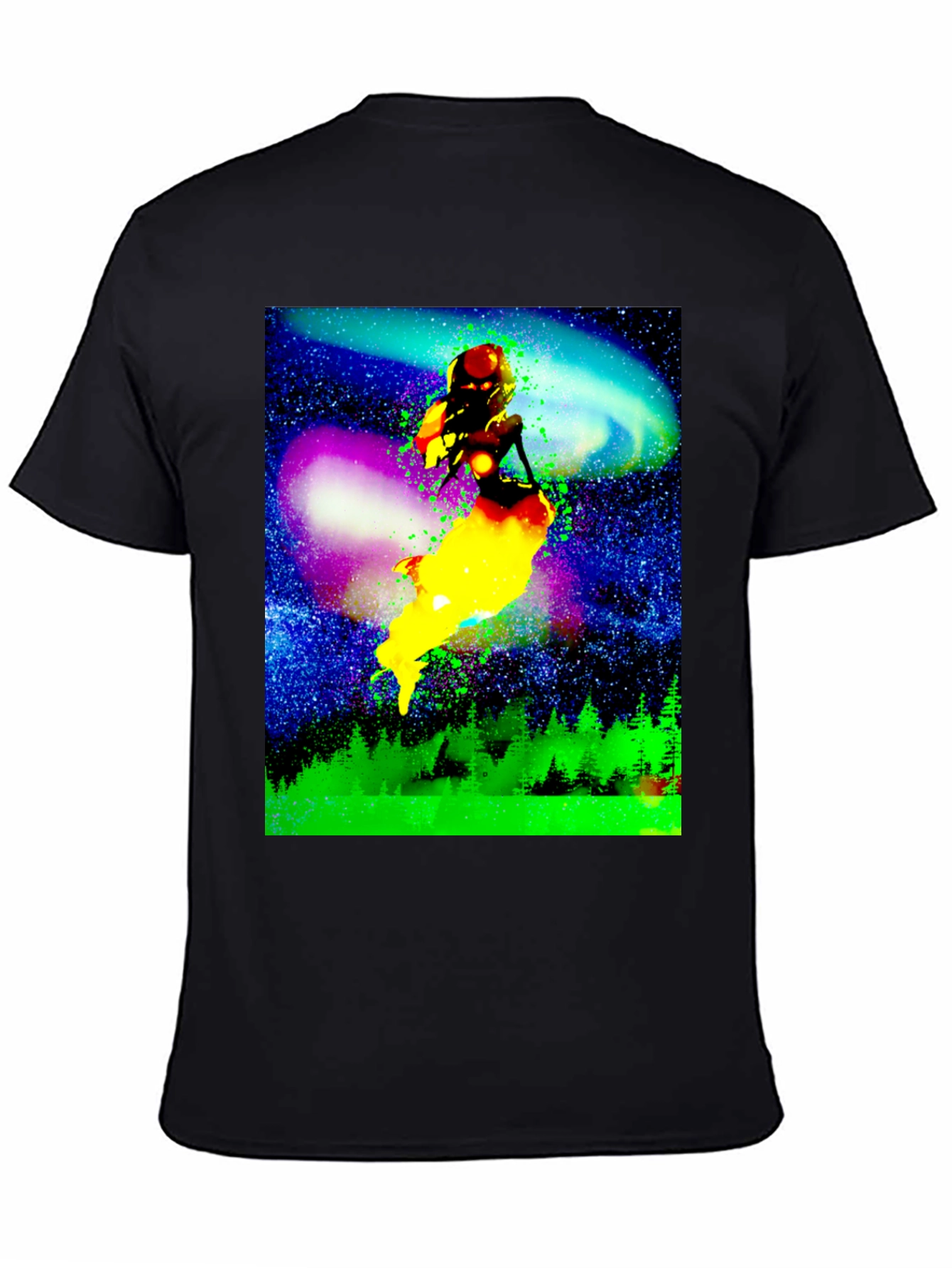 Cosmic Mermaid Graphic Tee - Unique Space Design