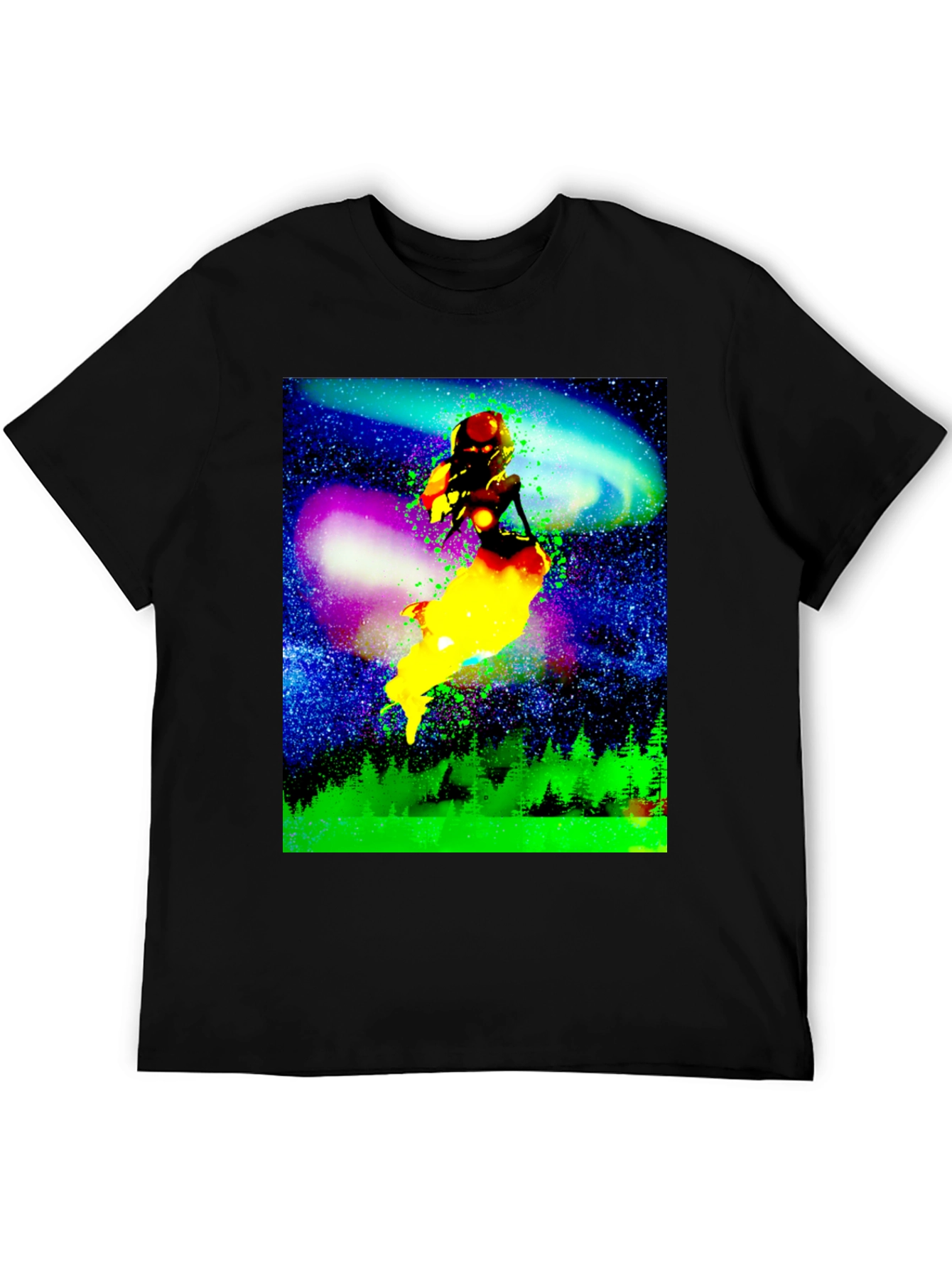 Cosmic Mermaid Graphic Tee - Unique Space Design