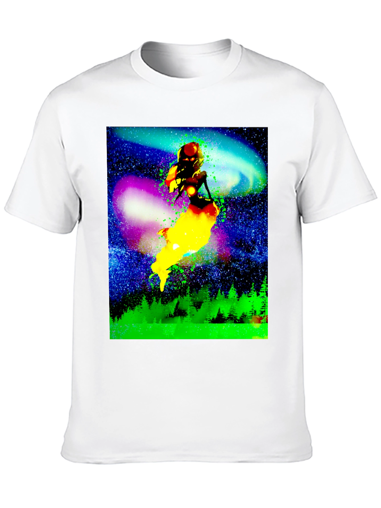 Cosmic Mermaid Graphic Tee - Unique Space Design