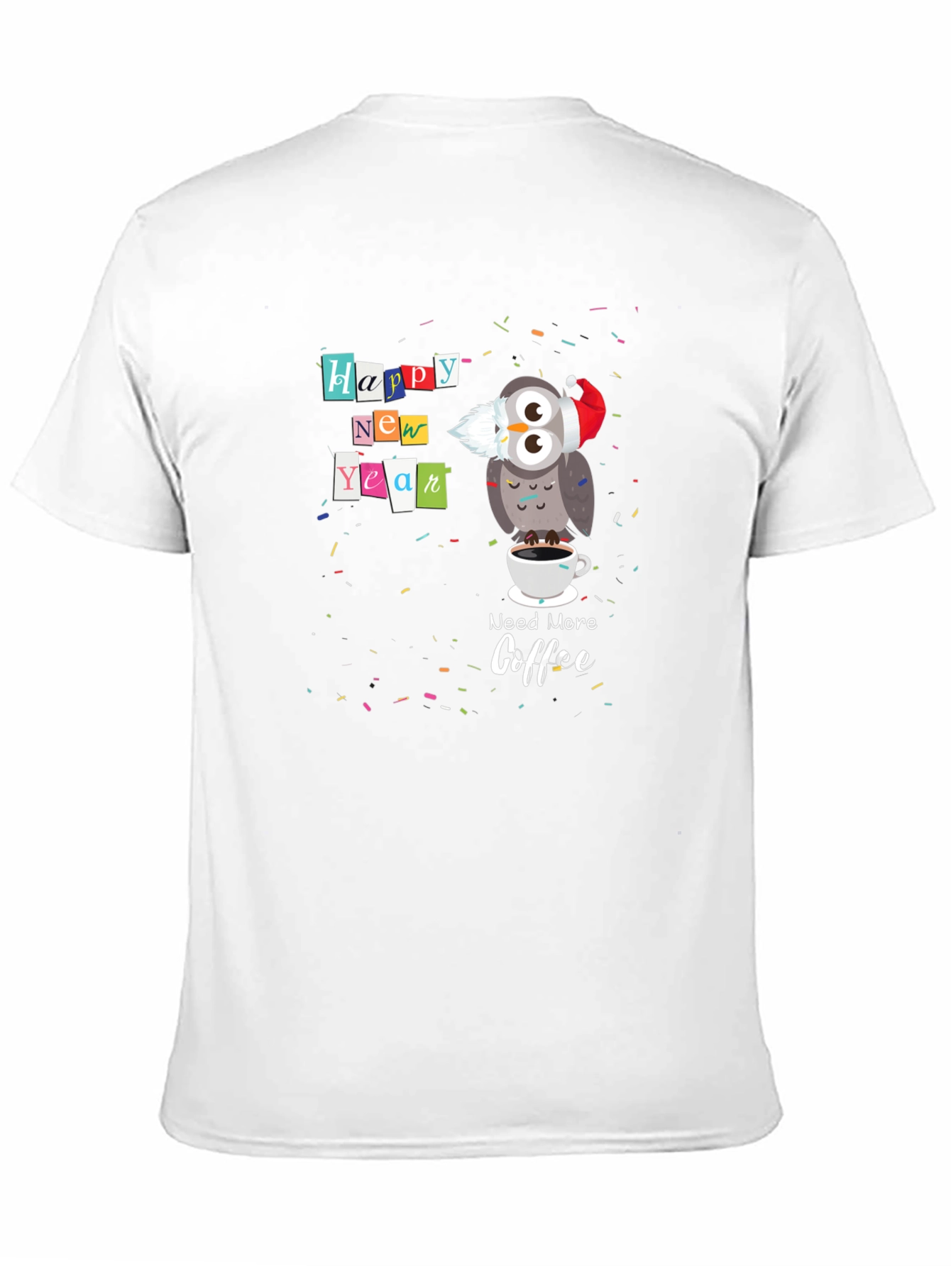 Happy New Year Owl Coffee Graphic Tee