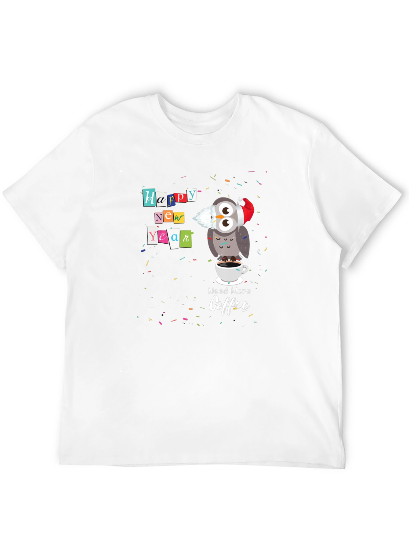 Happy New Year Owl Coffee Graphic Tee