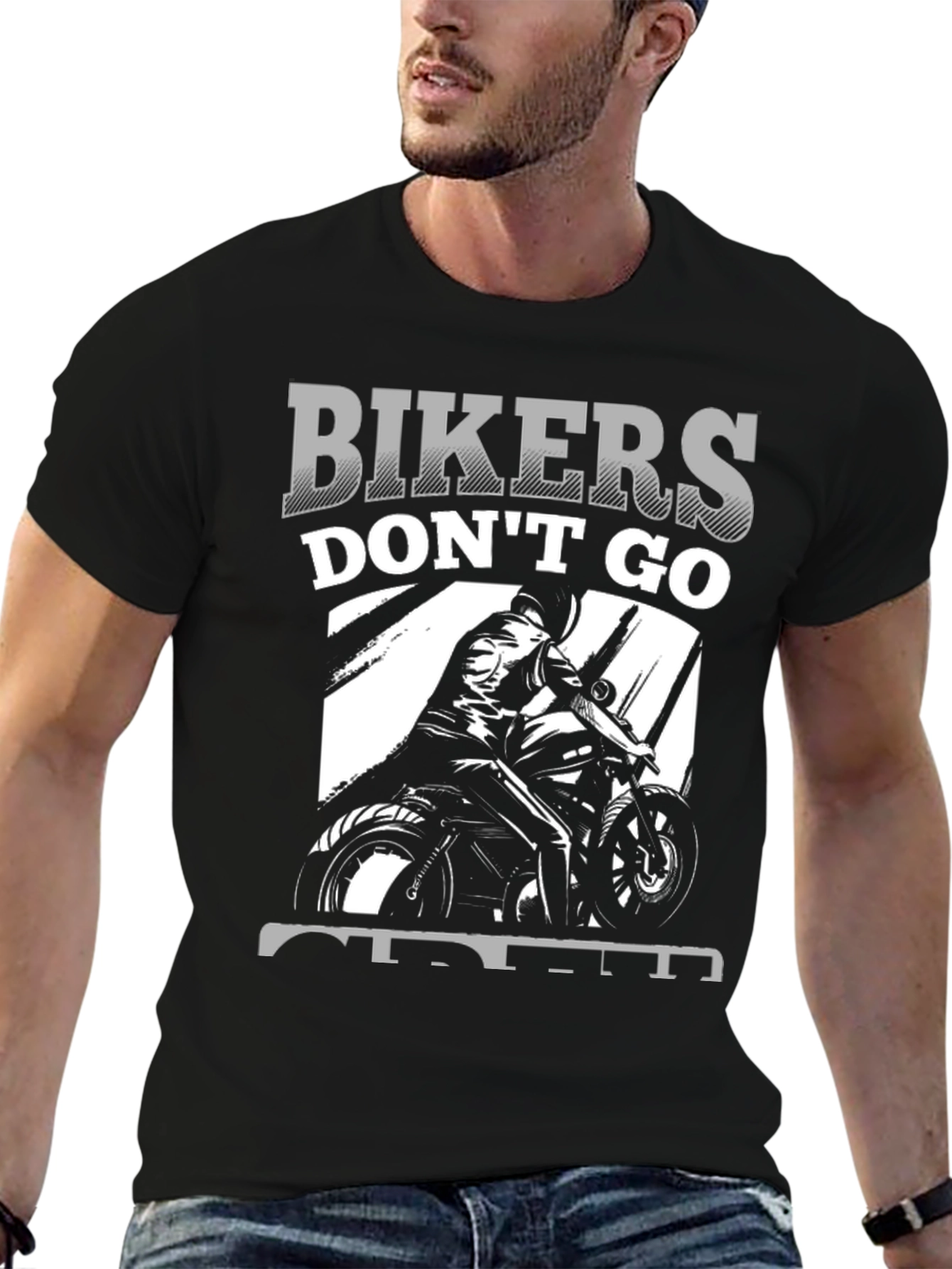 Bikers Dont Go Old - Black Graphic Tee