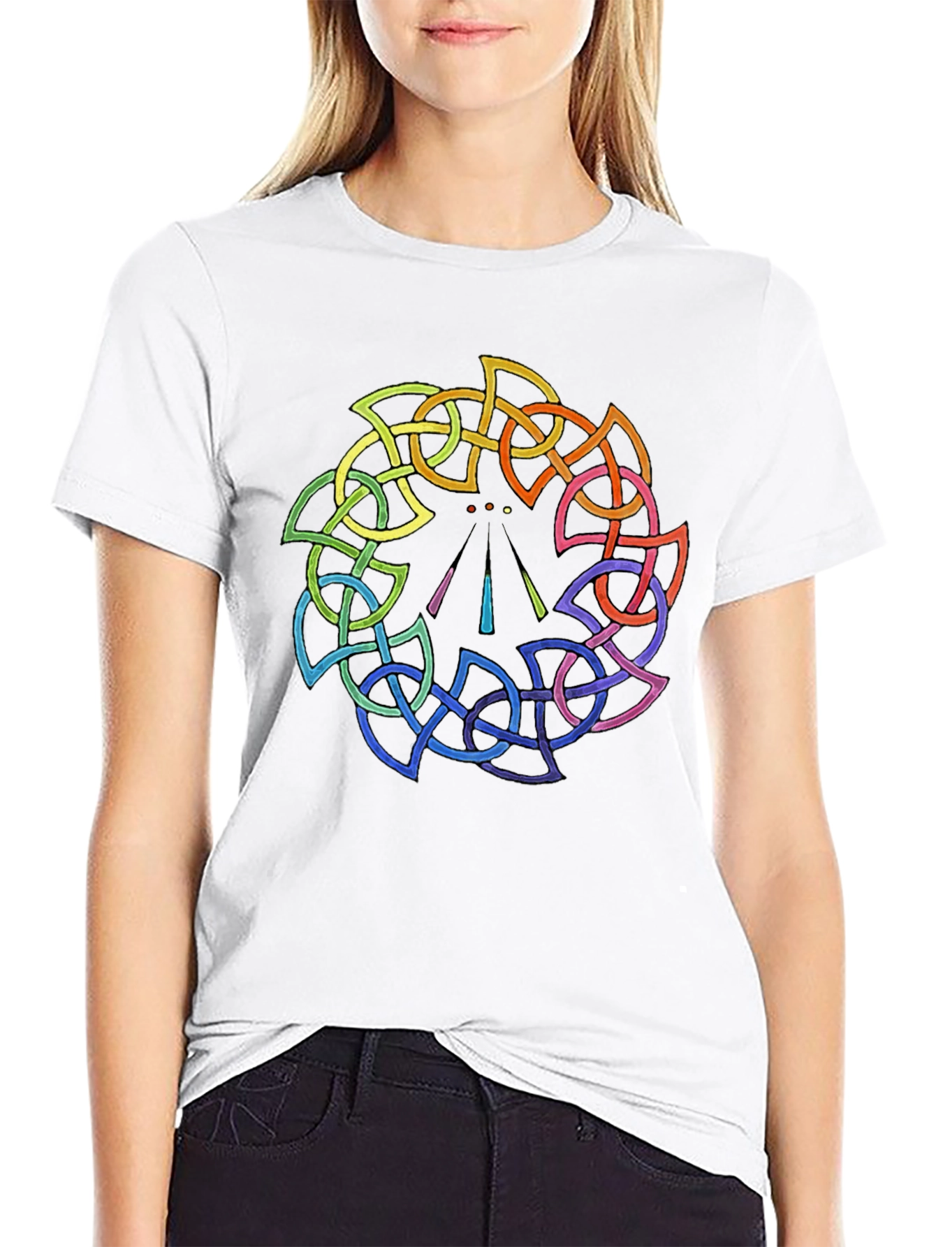Rainbow Celtic Knot Black T-Shirt