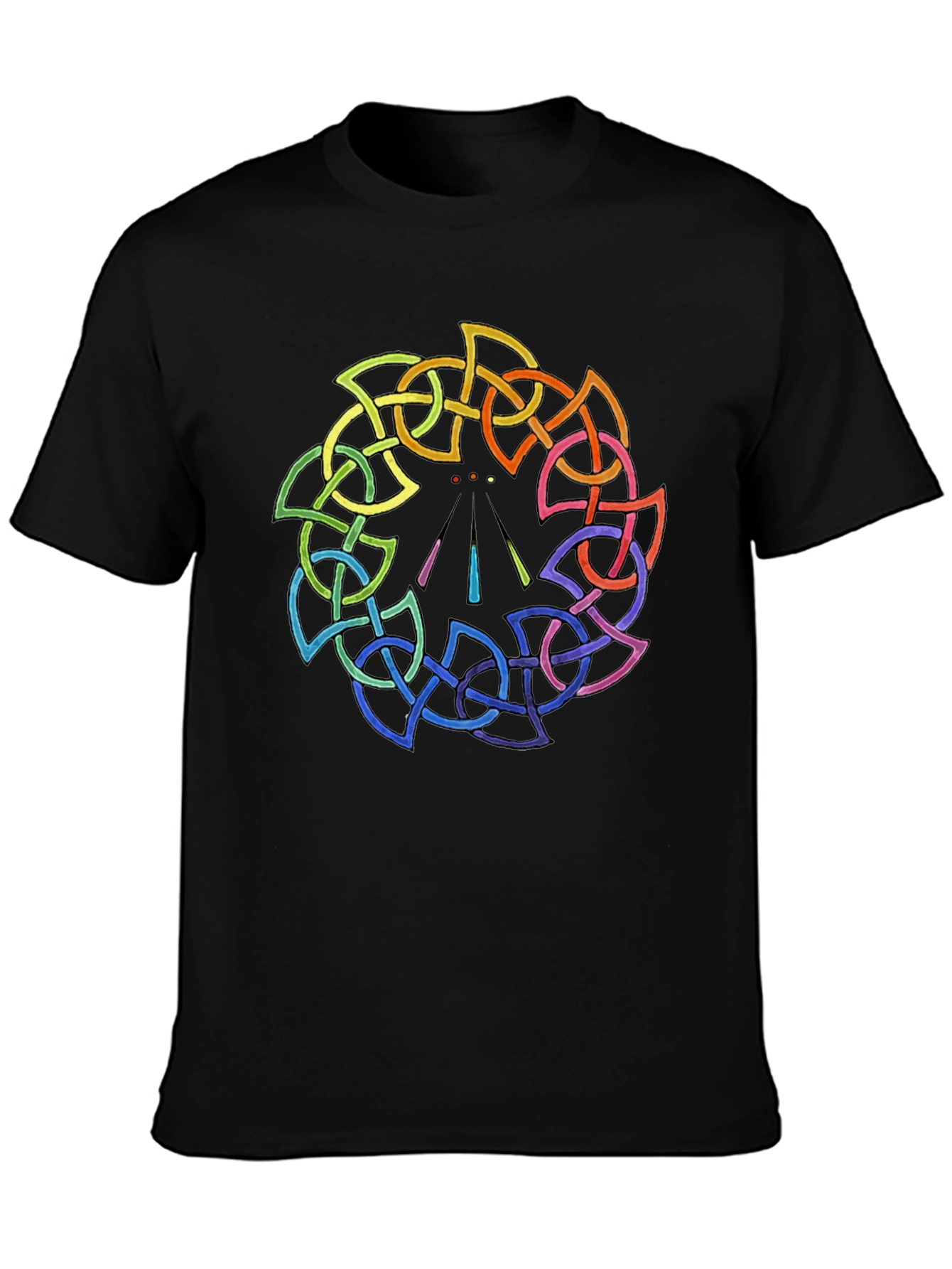 Rainbow Celtic Knot Black T-Shirt