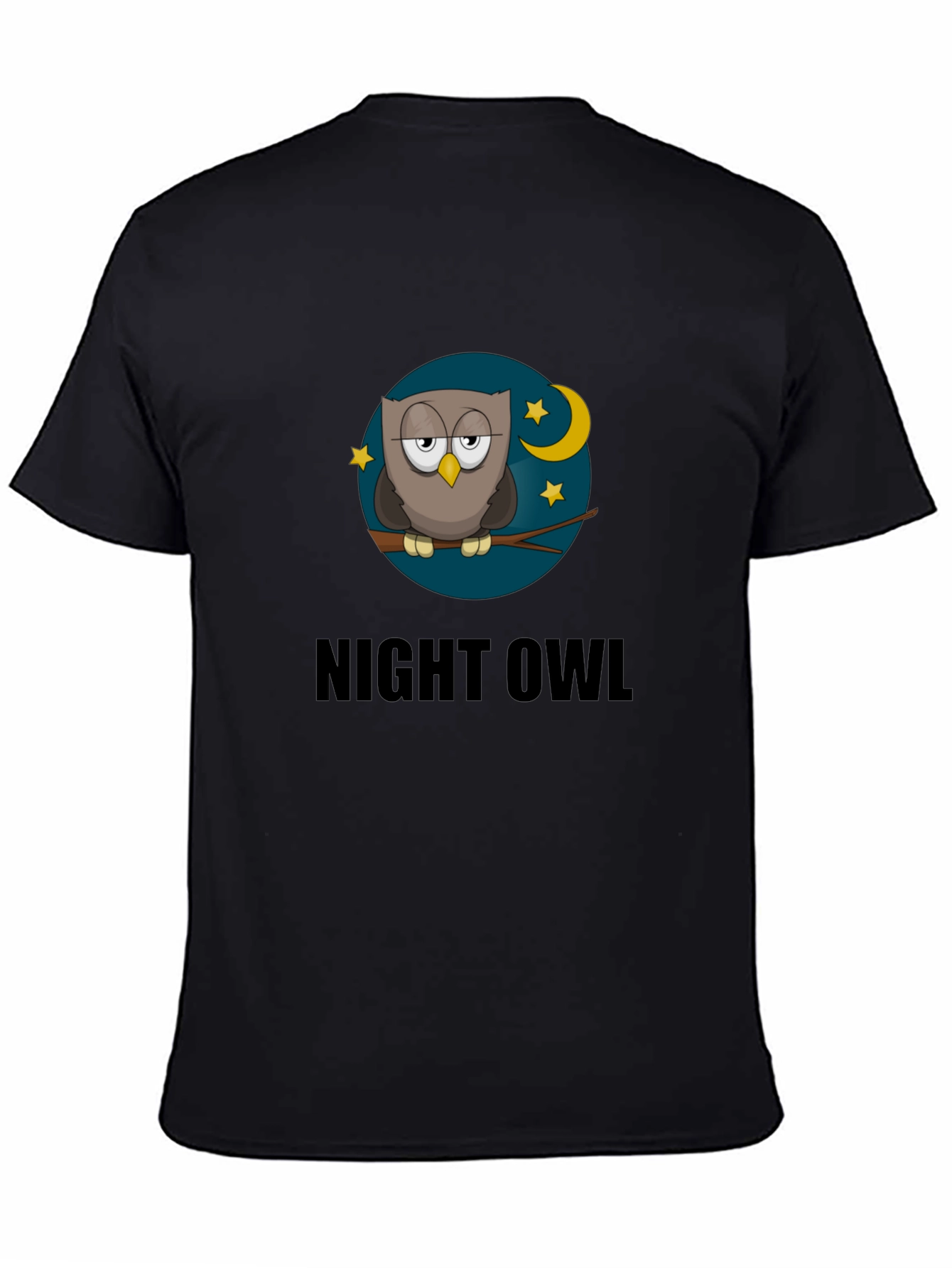 Night Owl T-Shirt - Cartoon Moon & Stars Design